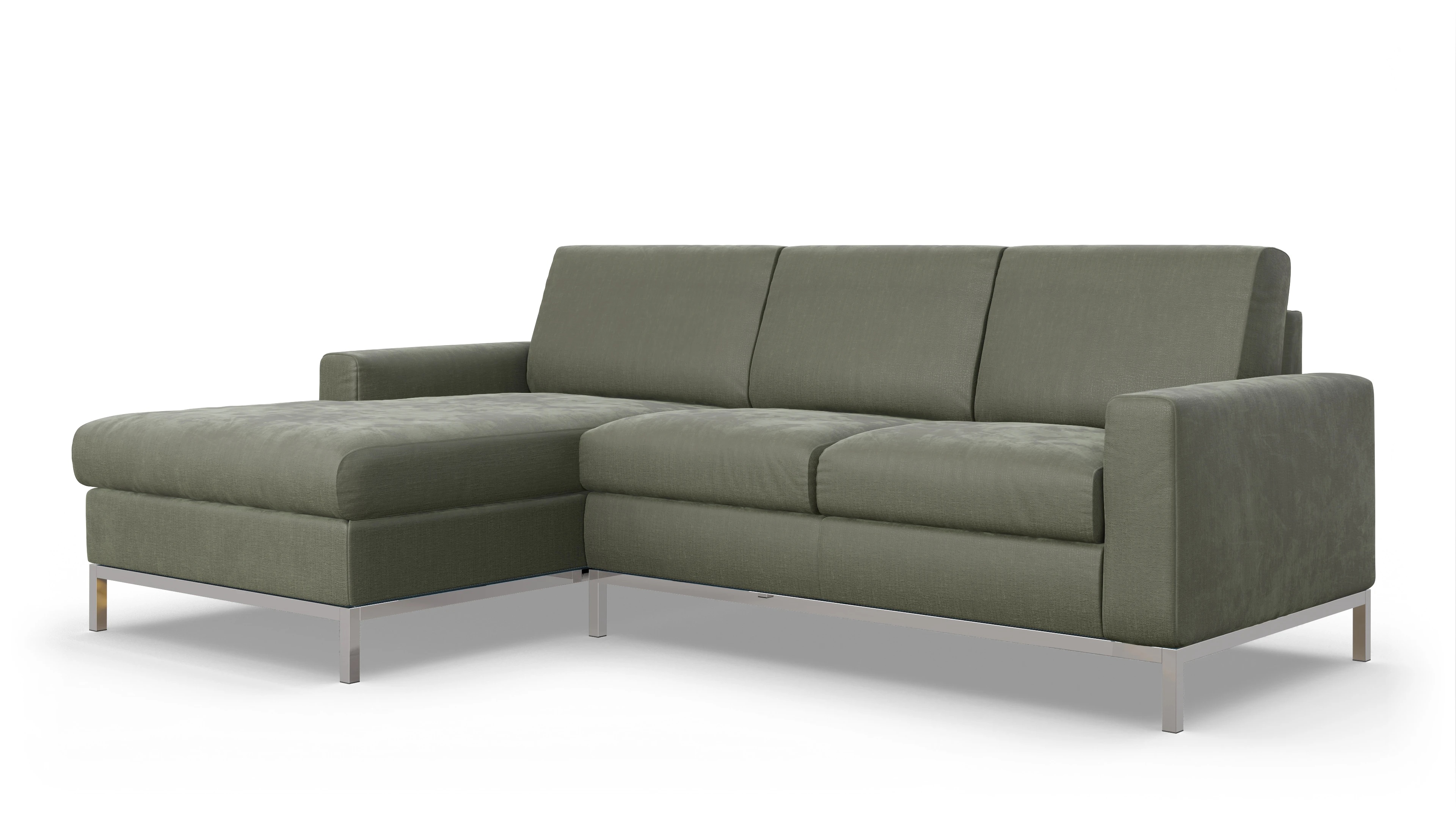 Ansicht des Produktes Paglia Sofa mit Rec links in Stoff grün