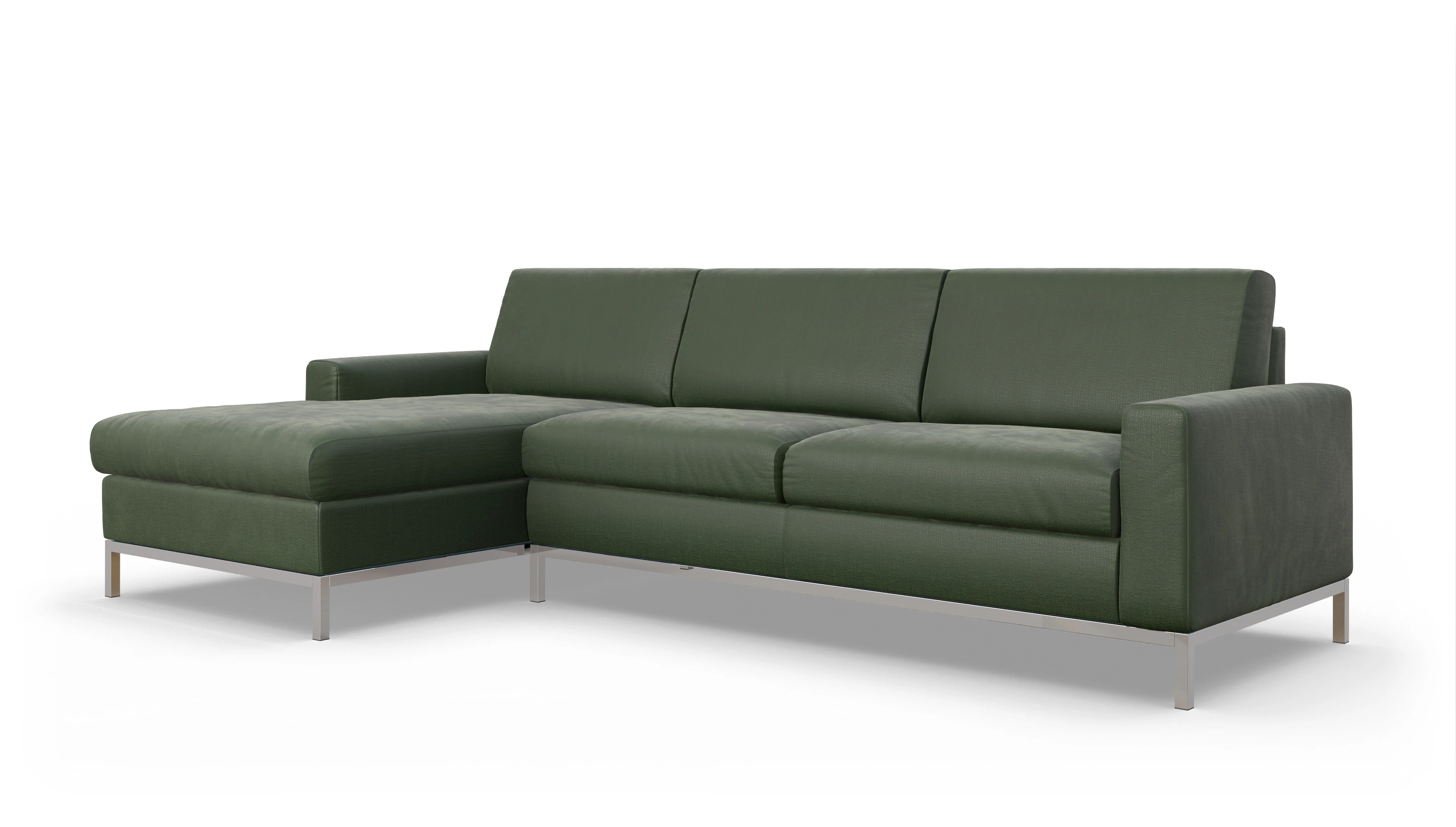 Ansicht des Produktes Paglia Sofa mit Rec links in Stoff grün