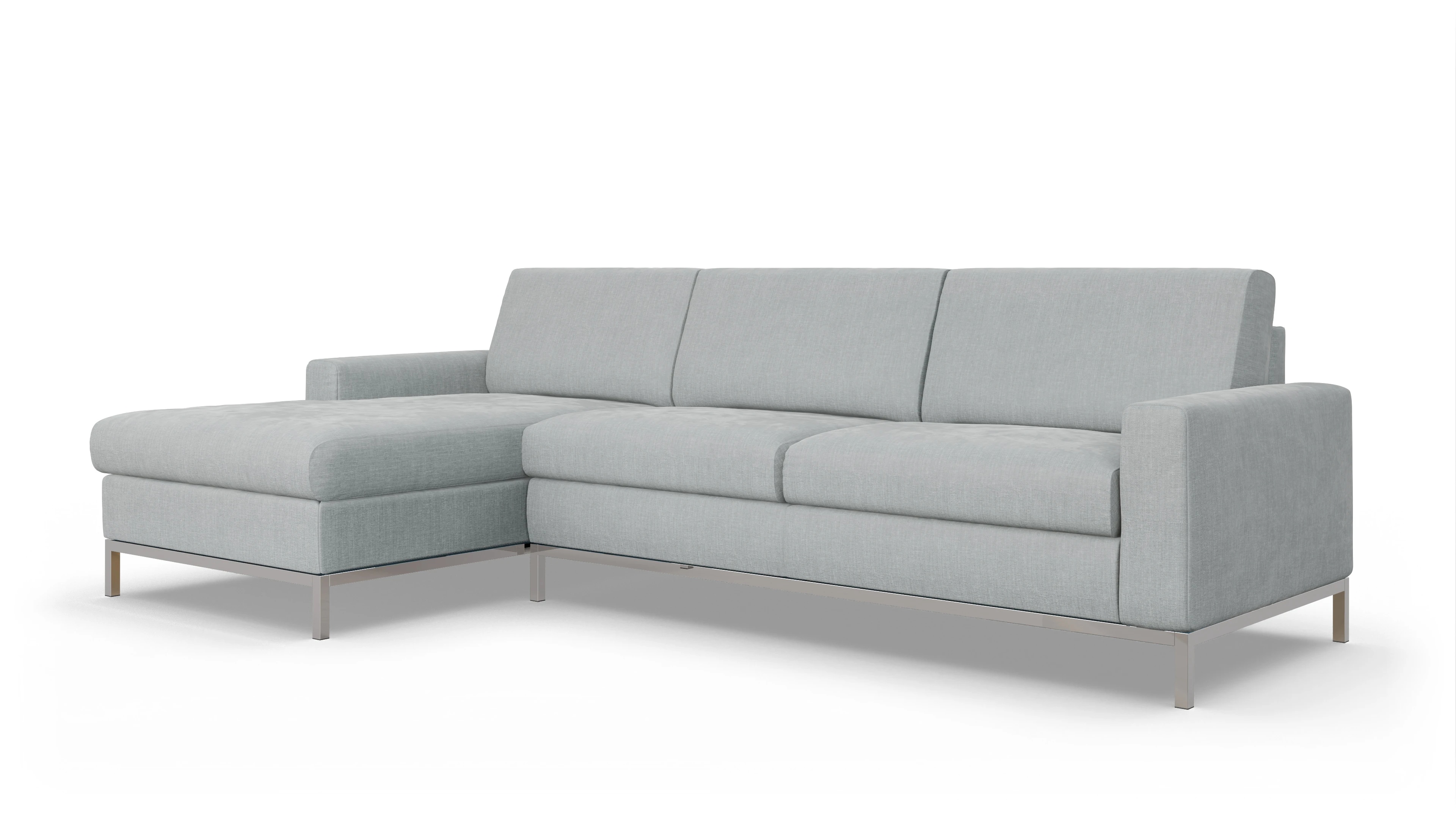 Eck-Schlafsofa Paglia in Stoff Ansicht des Produktes Paglia Sofa mit Rec links in Stoff grau