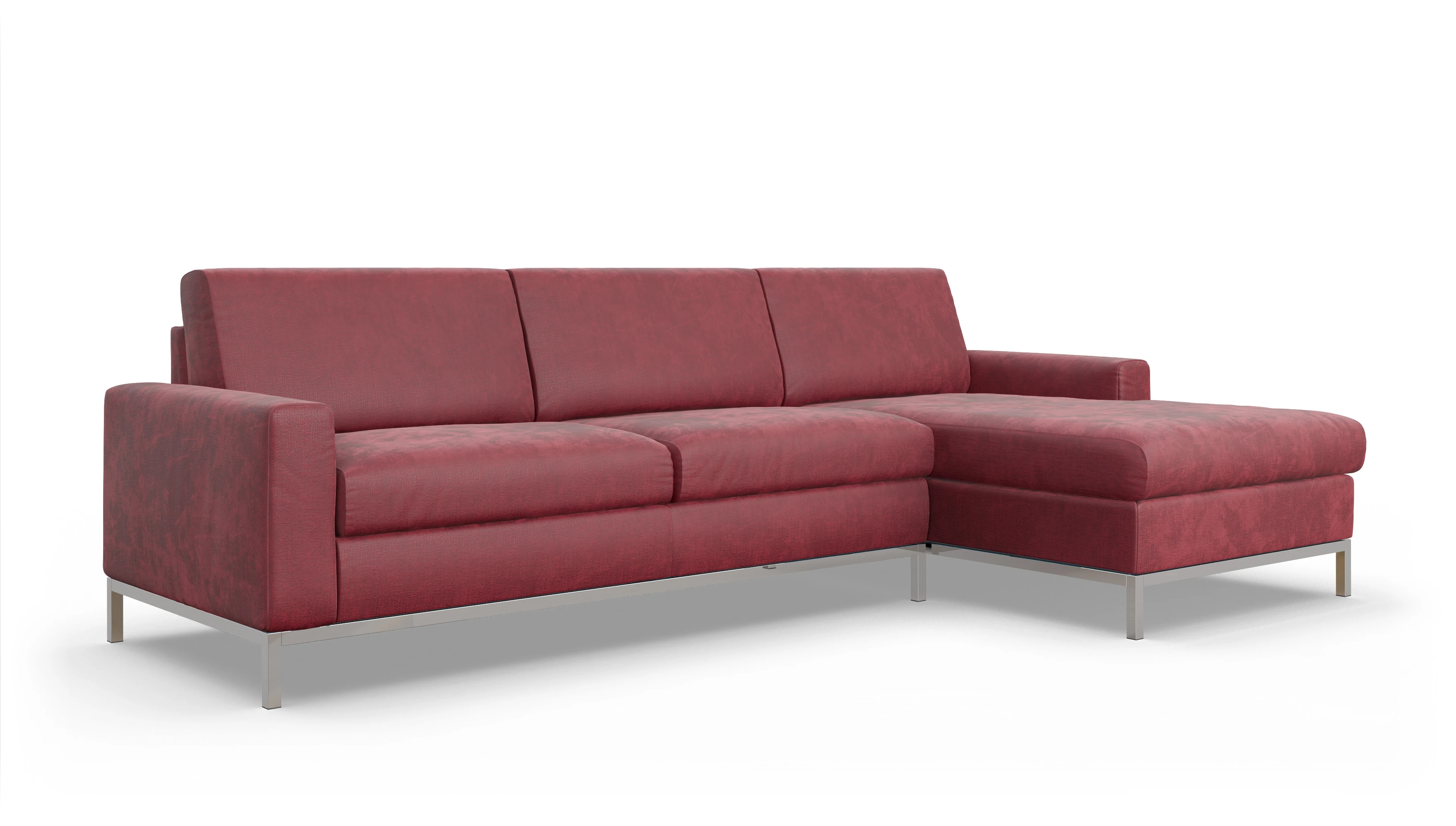 Ansicht des Produktes Paglia Sofa mit Rec rechts in Stoff rot