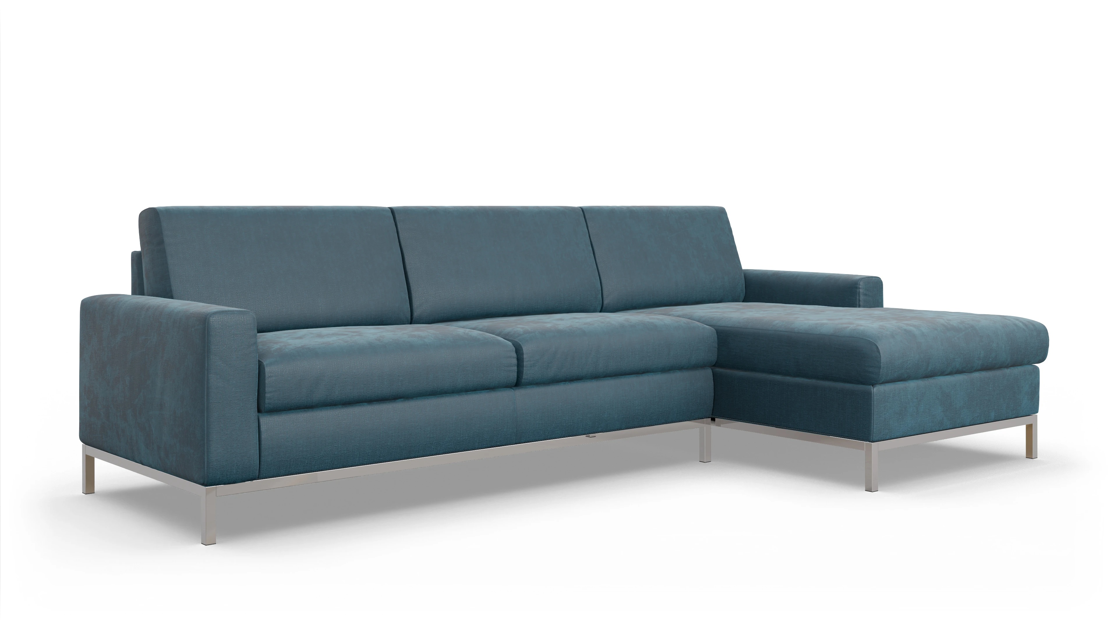 Ansicht des Produktes Paglia Sofa mit Rec rechts in Stoff blau