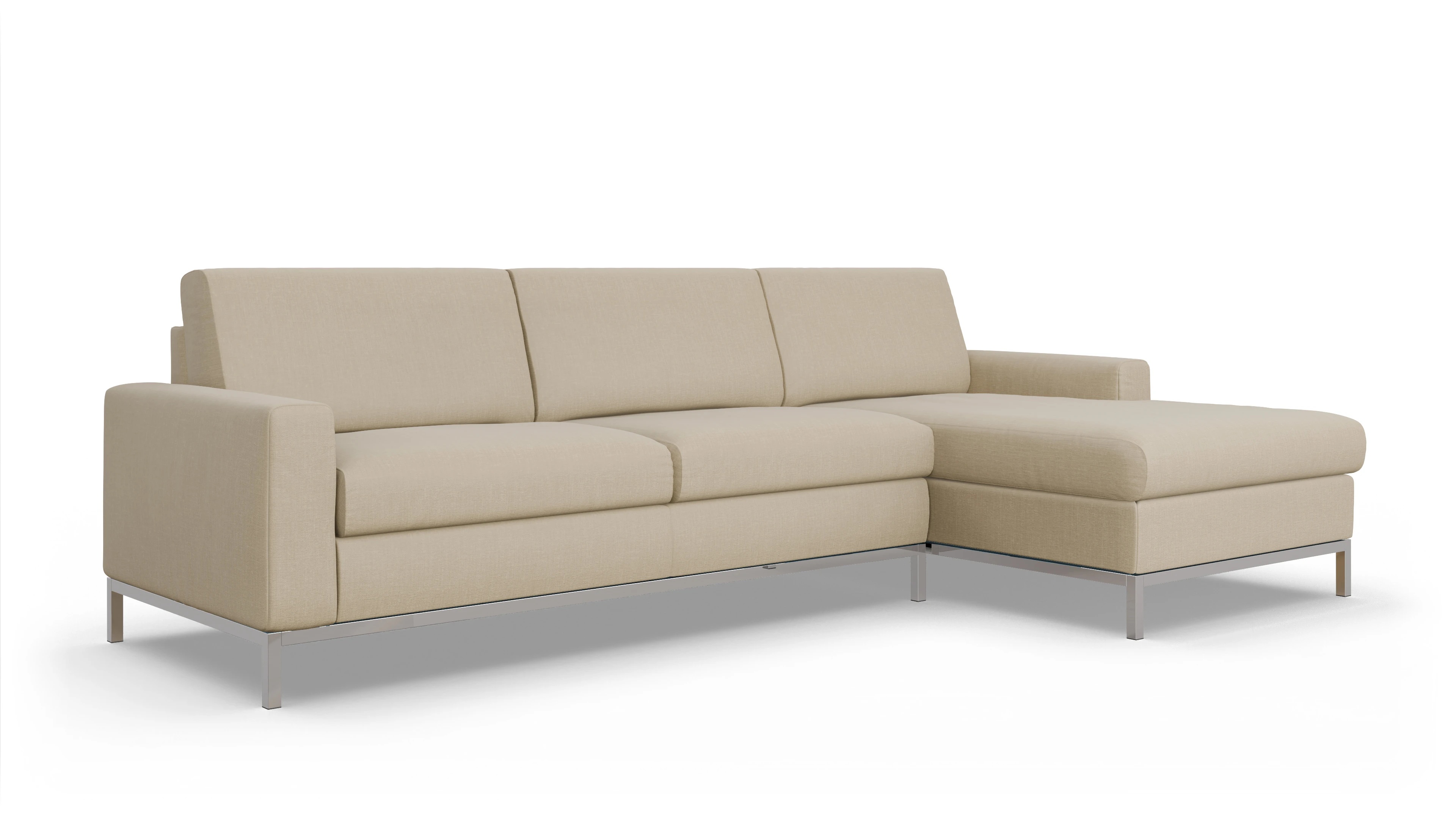 Ansicht des Produktes Paglia Sofa mit Rec rechts in Stoff beige