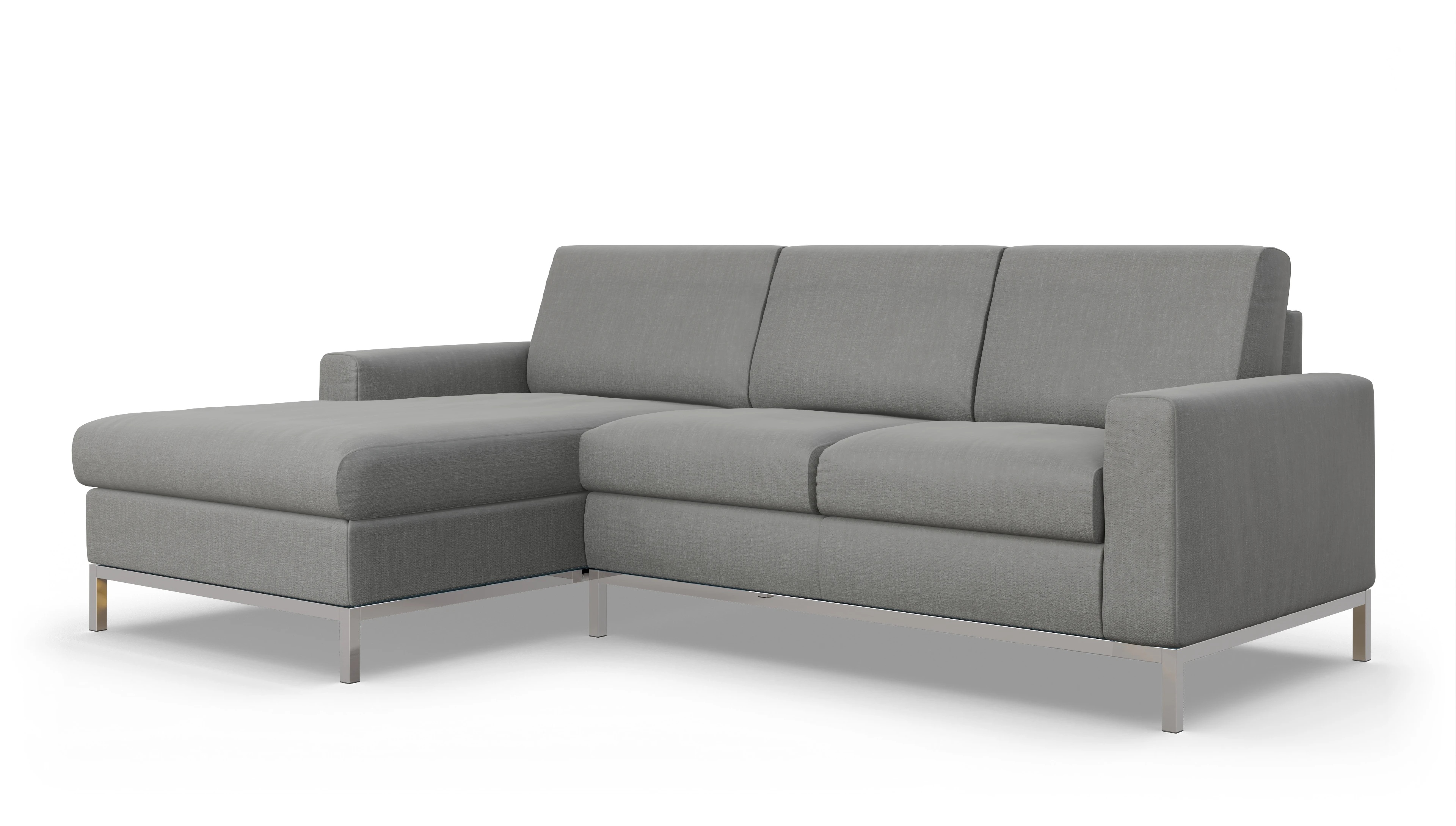 Eck-Schlafsofa Paglia in Stoff Ansicht des Produktes Paglia Sofa mit Rec links in Stoff grau