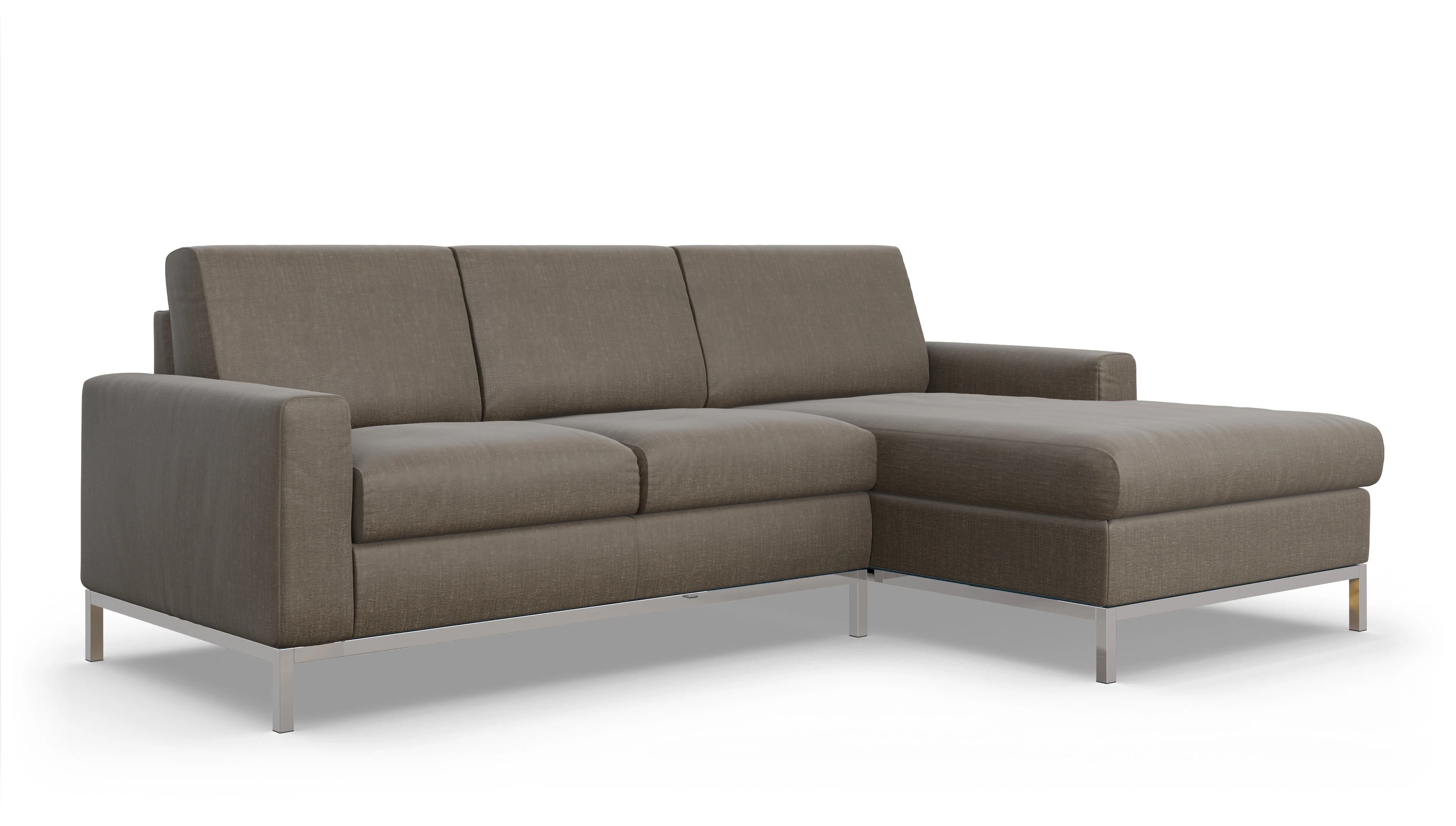 Ansicht des Produktes Paglia Sofa mit Rec rechts in Stoff braun