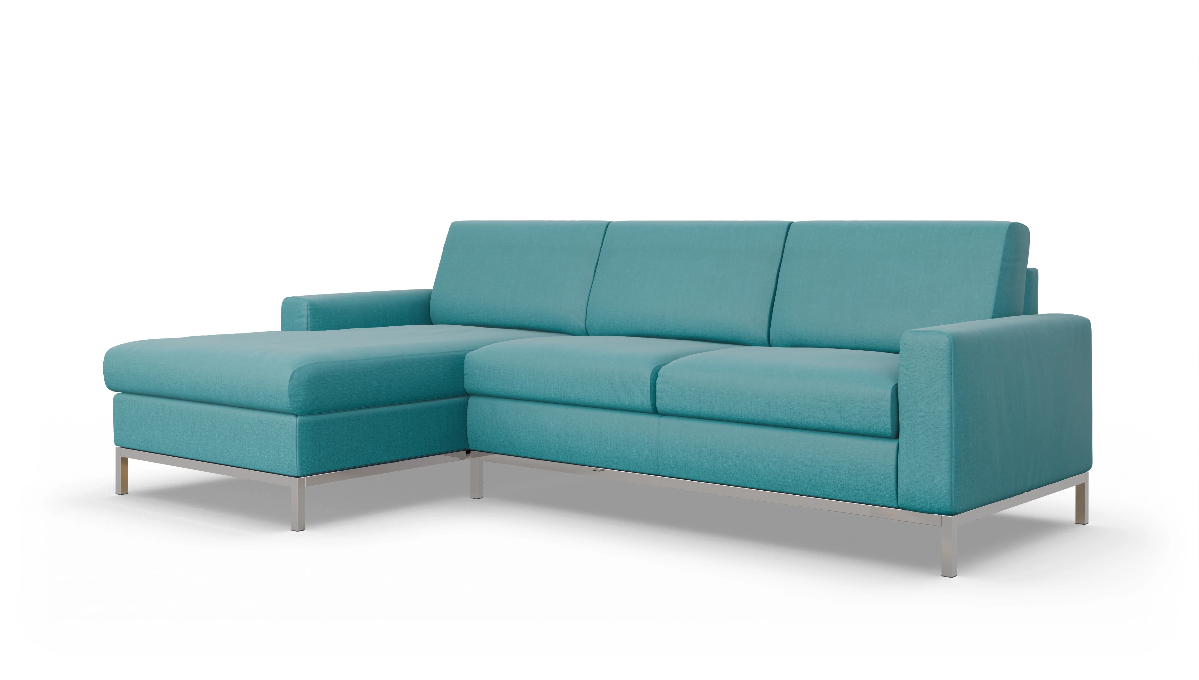 Ansicht des Produktes Paglia Sofa mit Rec links in Stoff blau