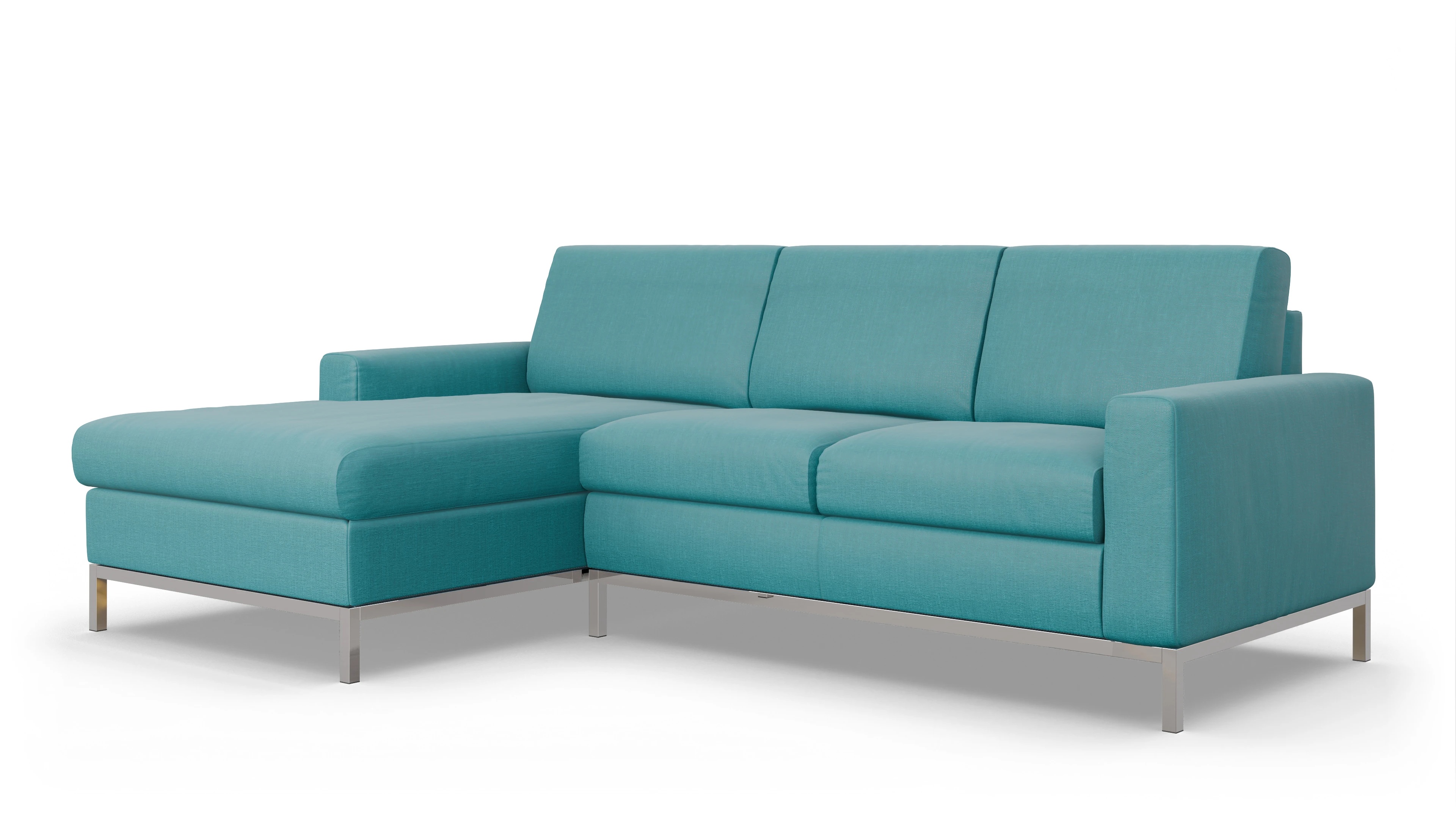 Ansicht des Produktes Paglia Sofa mit Rec links in Stoff blau