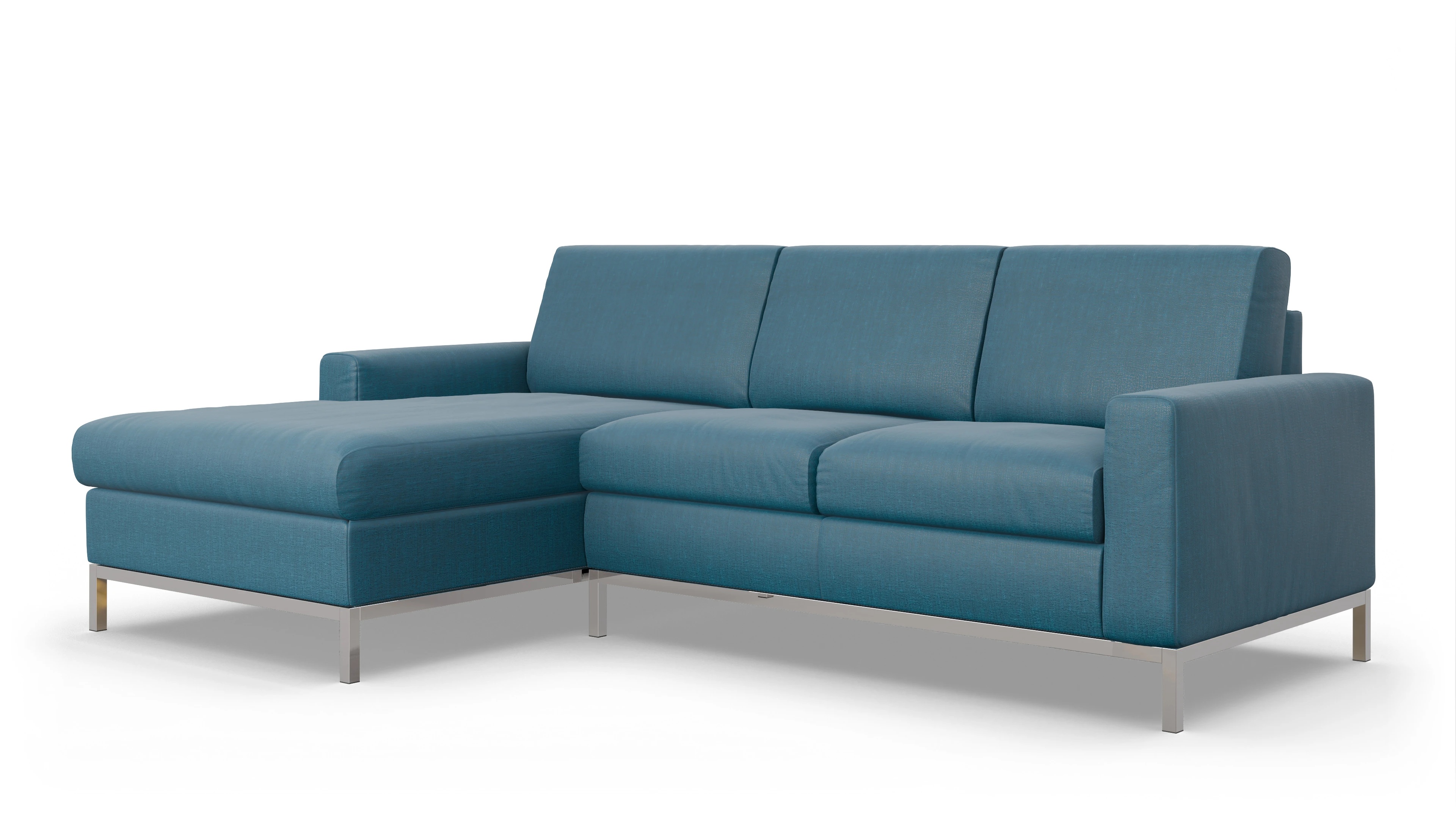 Ansicht des Produktes Paglia Sofa mit Rec links in Stoff blau