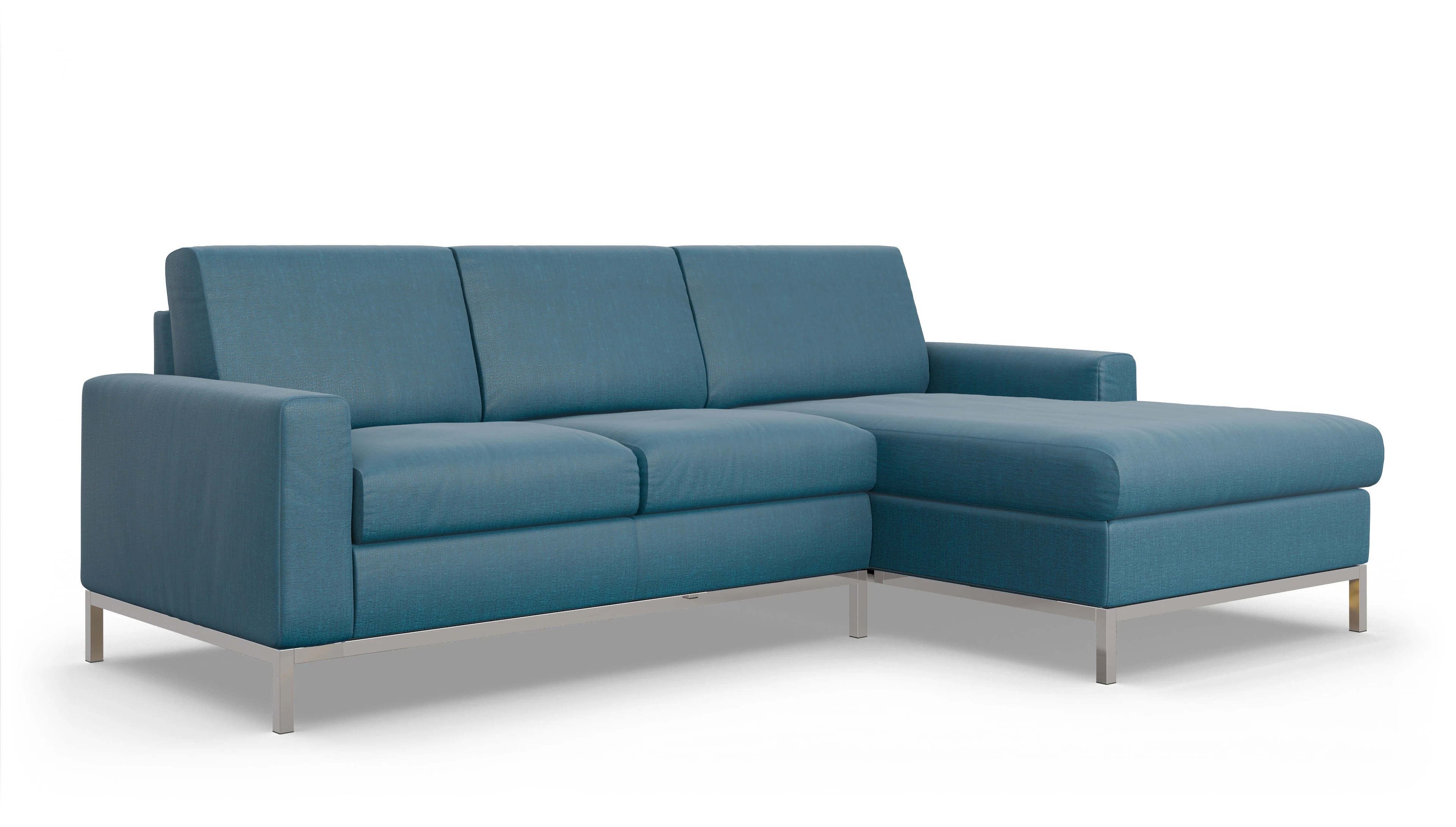 Ansicht des Produktes Paglia Sofa mit Rec rechts in Stoff blau