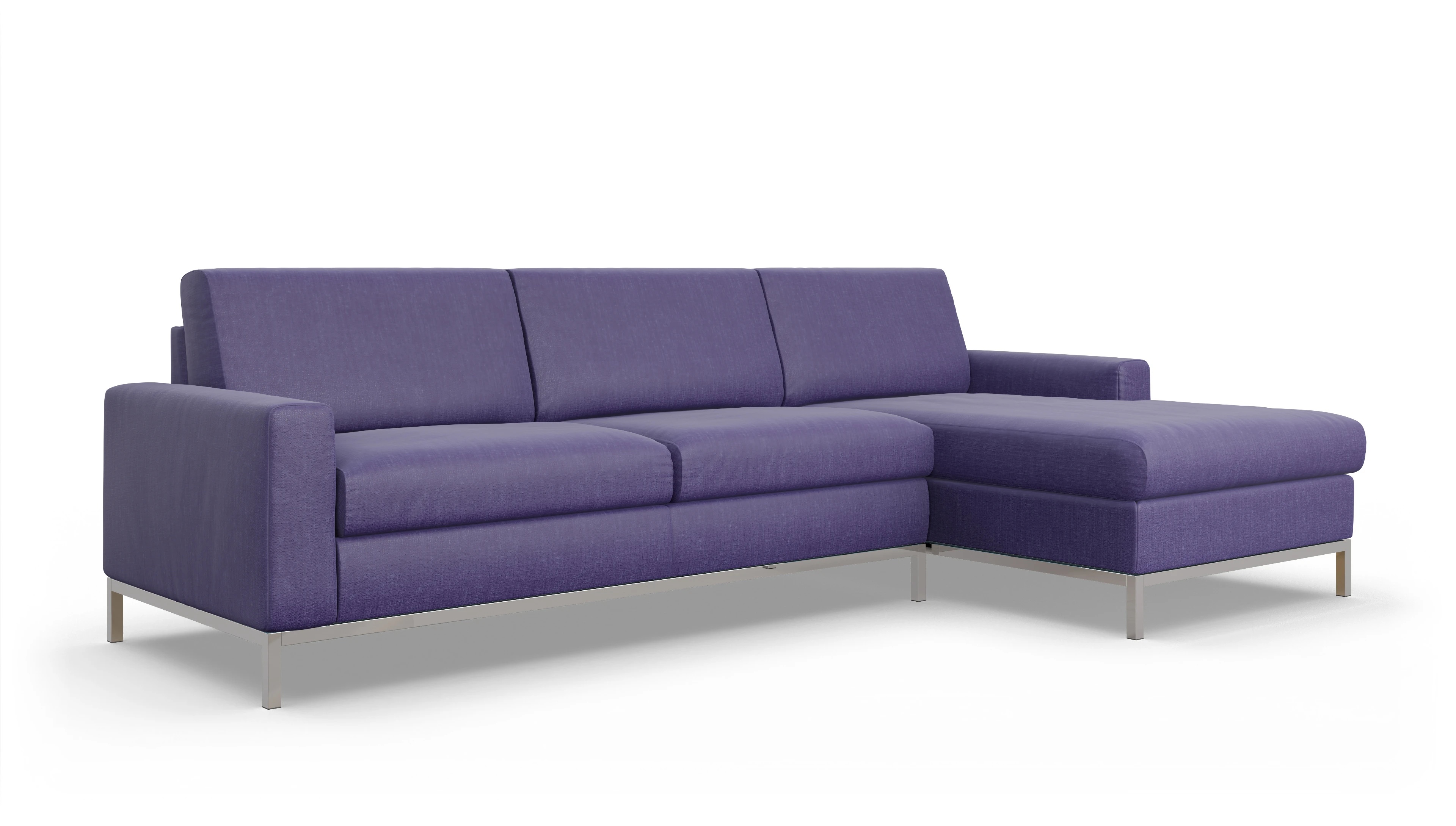 Ansicht des Produktes Paglia Sofa mit Rec rechts in Stoff blau
