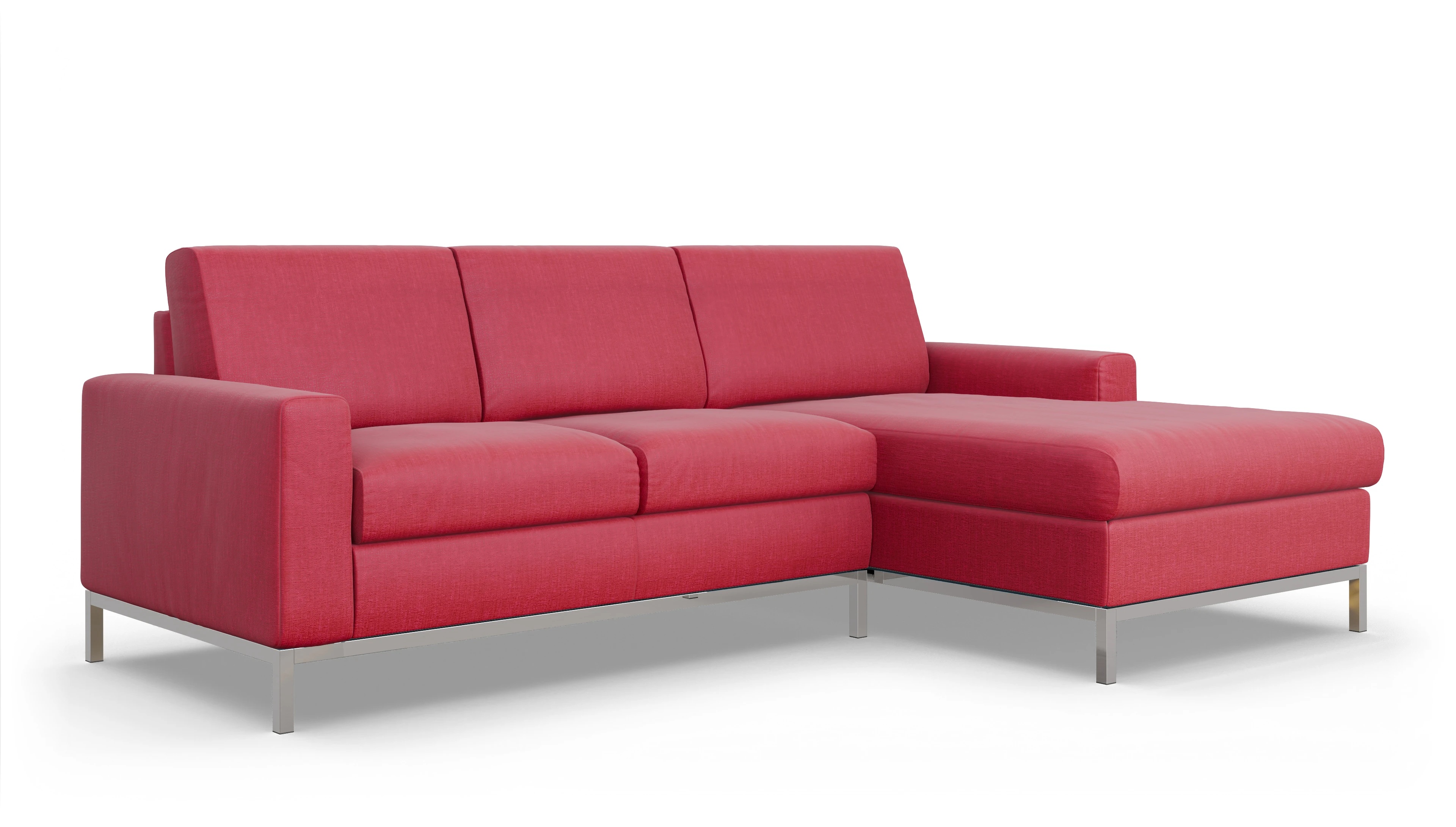 Ansicht des Produktes Paglia Sofa mit Rec rechts in Stoff rot