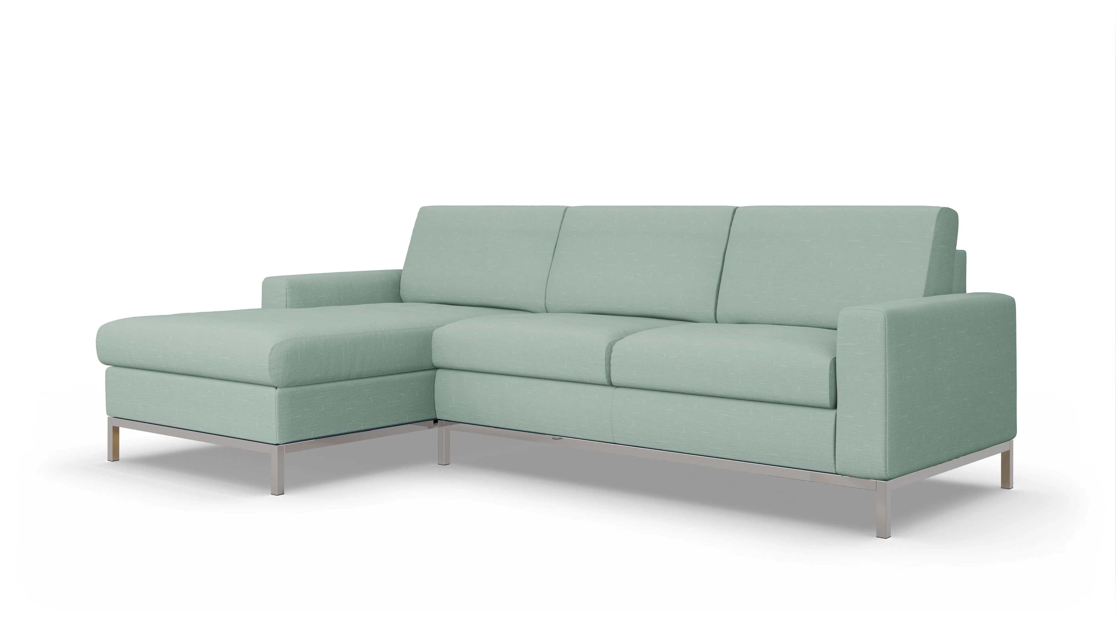 Ansicht des Produktes Paglia Sofa mit Rec links in Stoff grün
