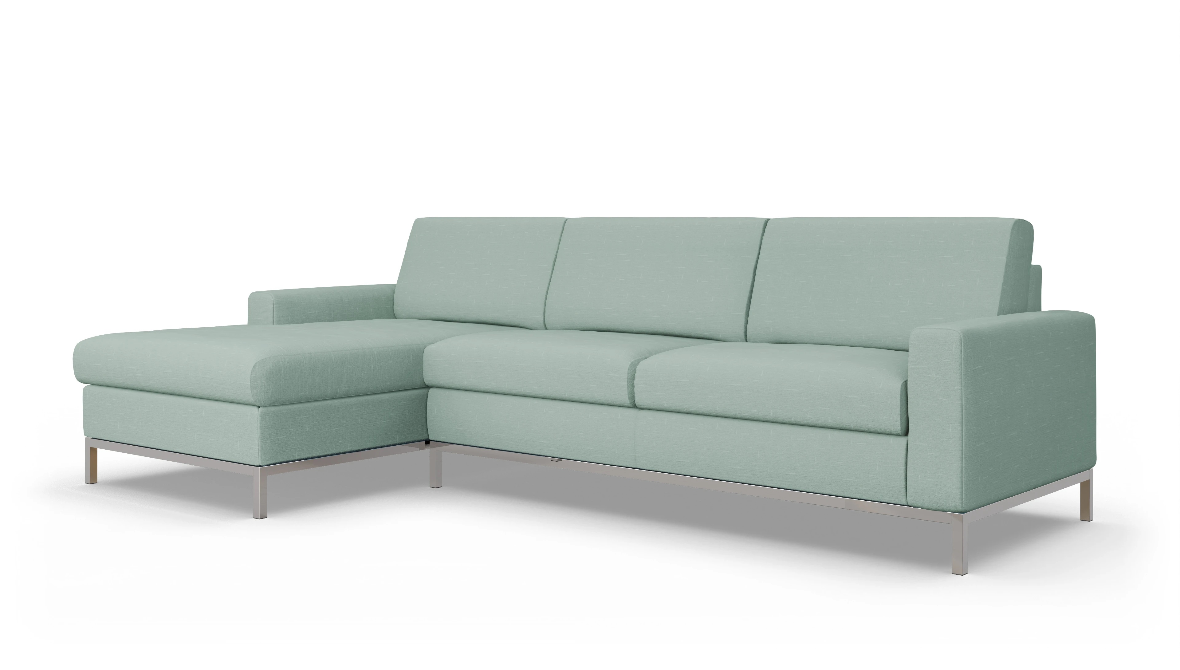 Ansicht des Produktes Paglia Sofa mit Rec links in Stoff grün