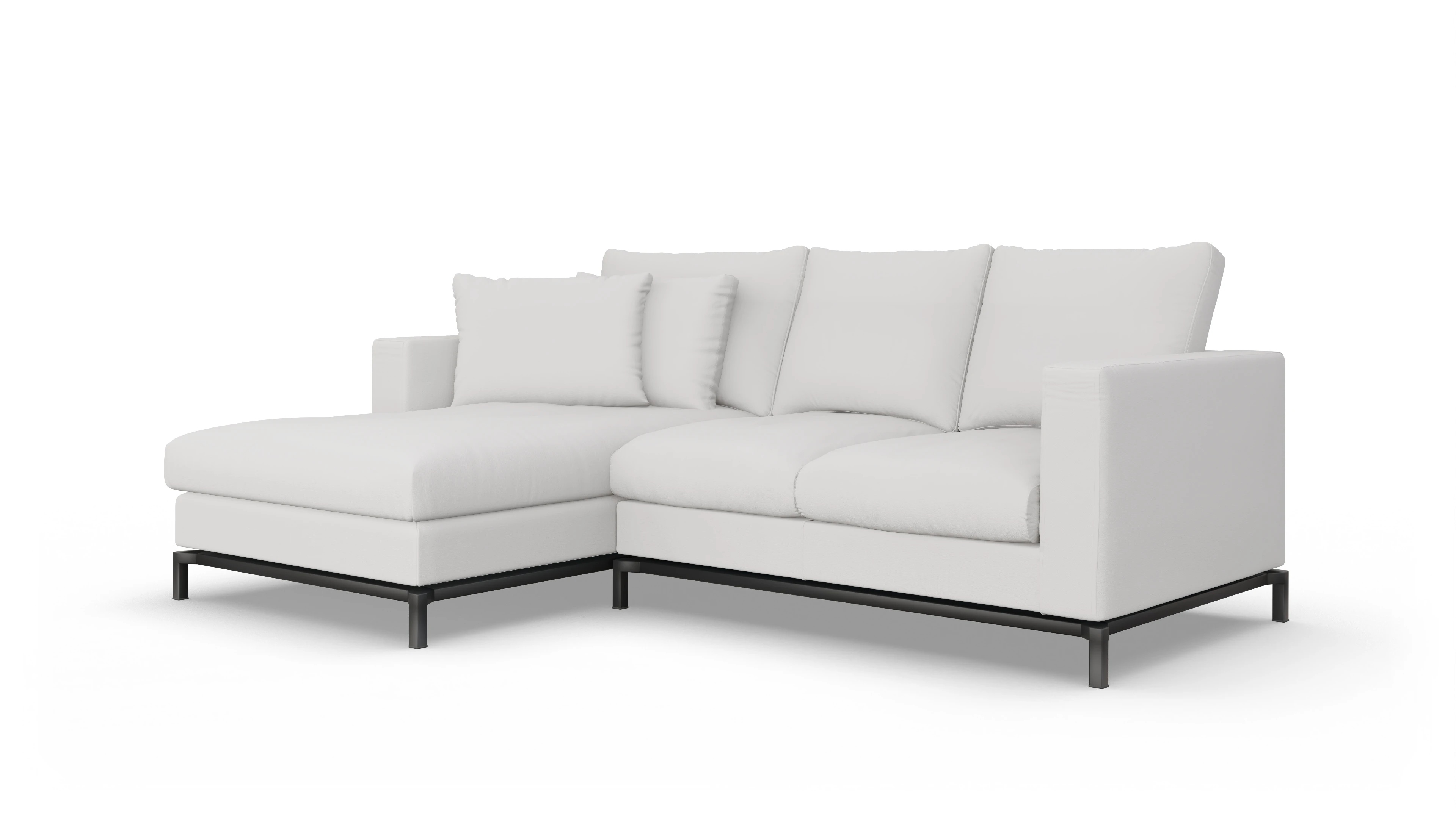 Fenice Ledersofa Ansicht des Produktes Fenice Sofa mit Rec links in Leder weiß