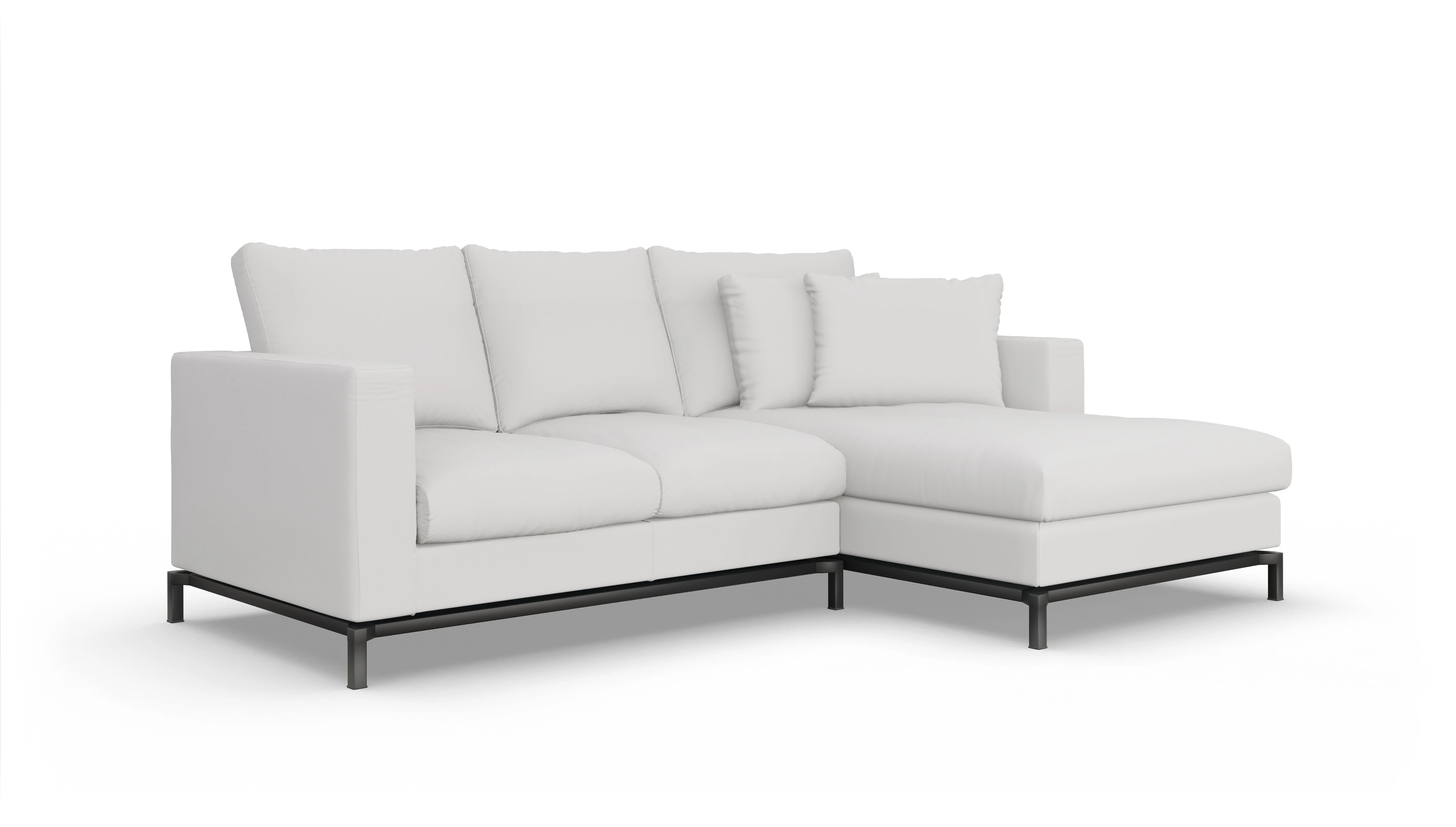 Ansicht des Produktes Fenice Sofa mit Rec rechts in Leder weiß
