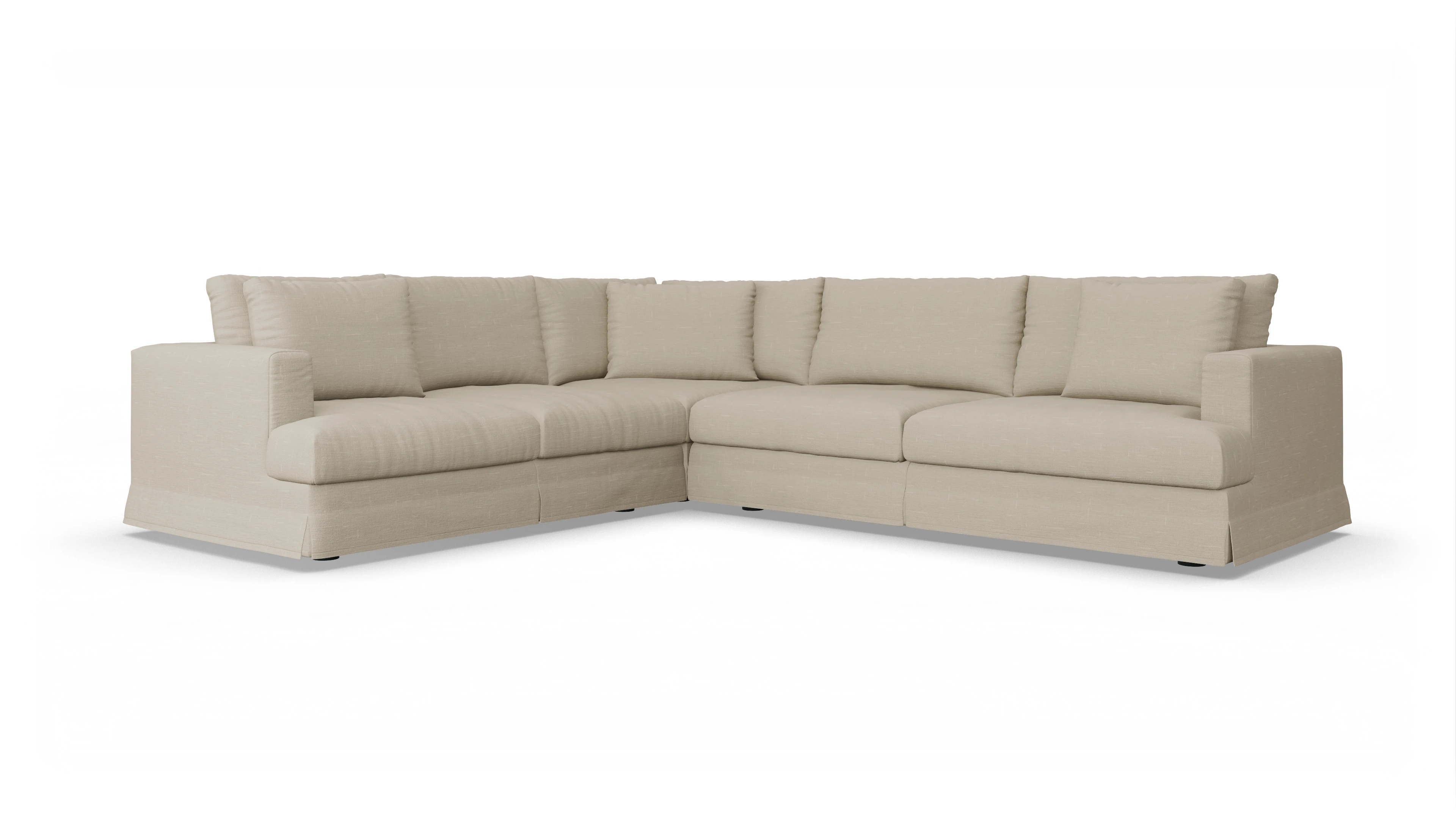 Pittori Hussen-Sofa Ansicht des Produktes Pittori Ecksofa Links in Stoff beige