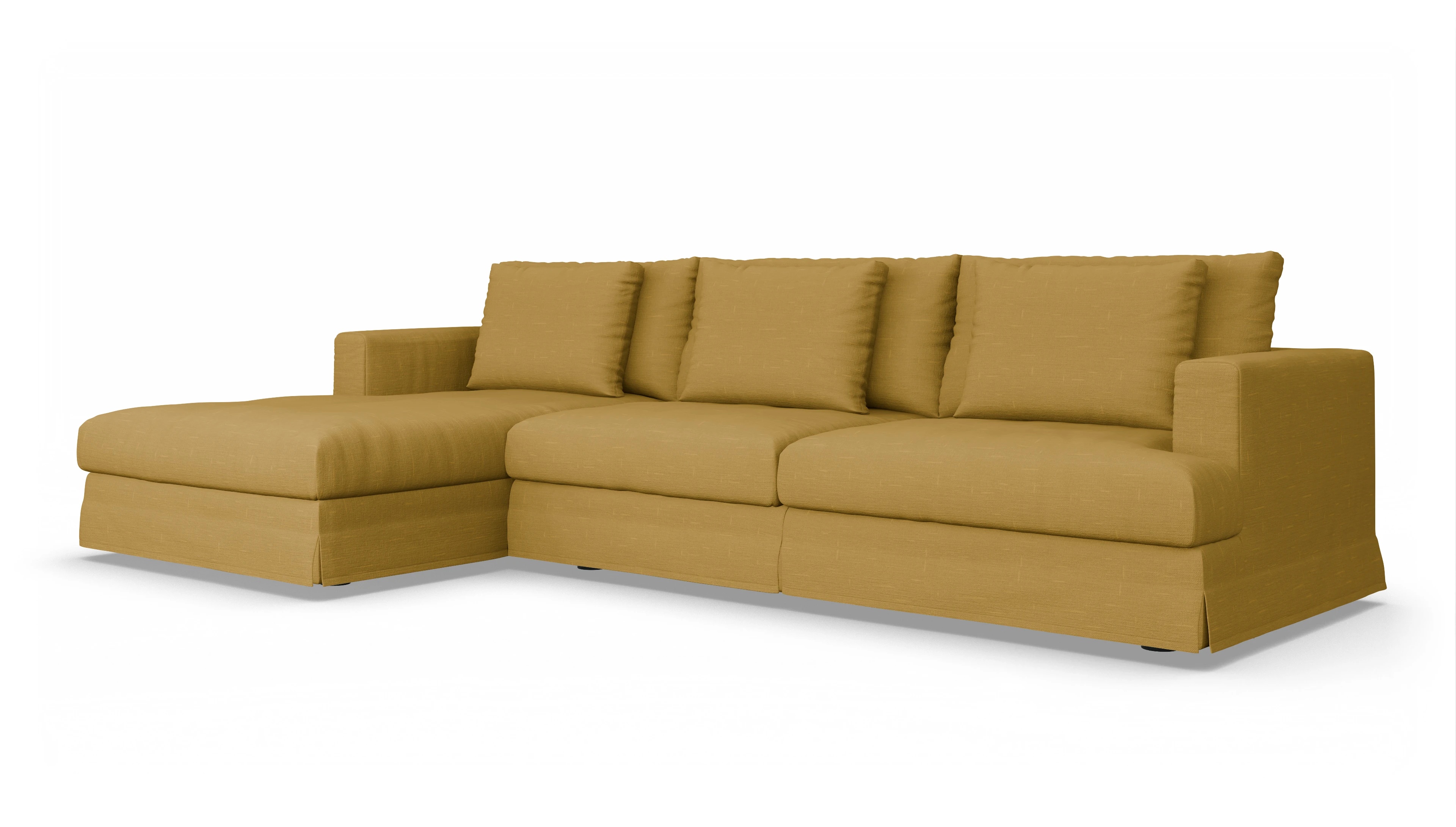 Ansicht des Produktes Pittori Sofa mit Rec links in Stoff gelb