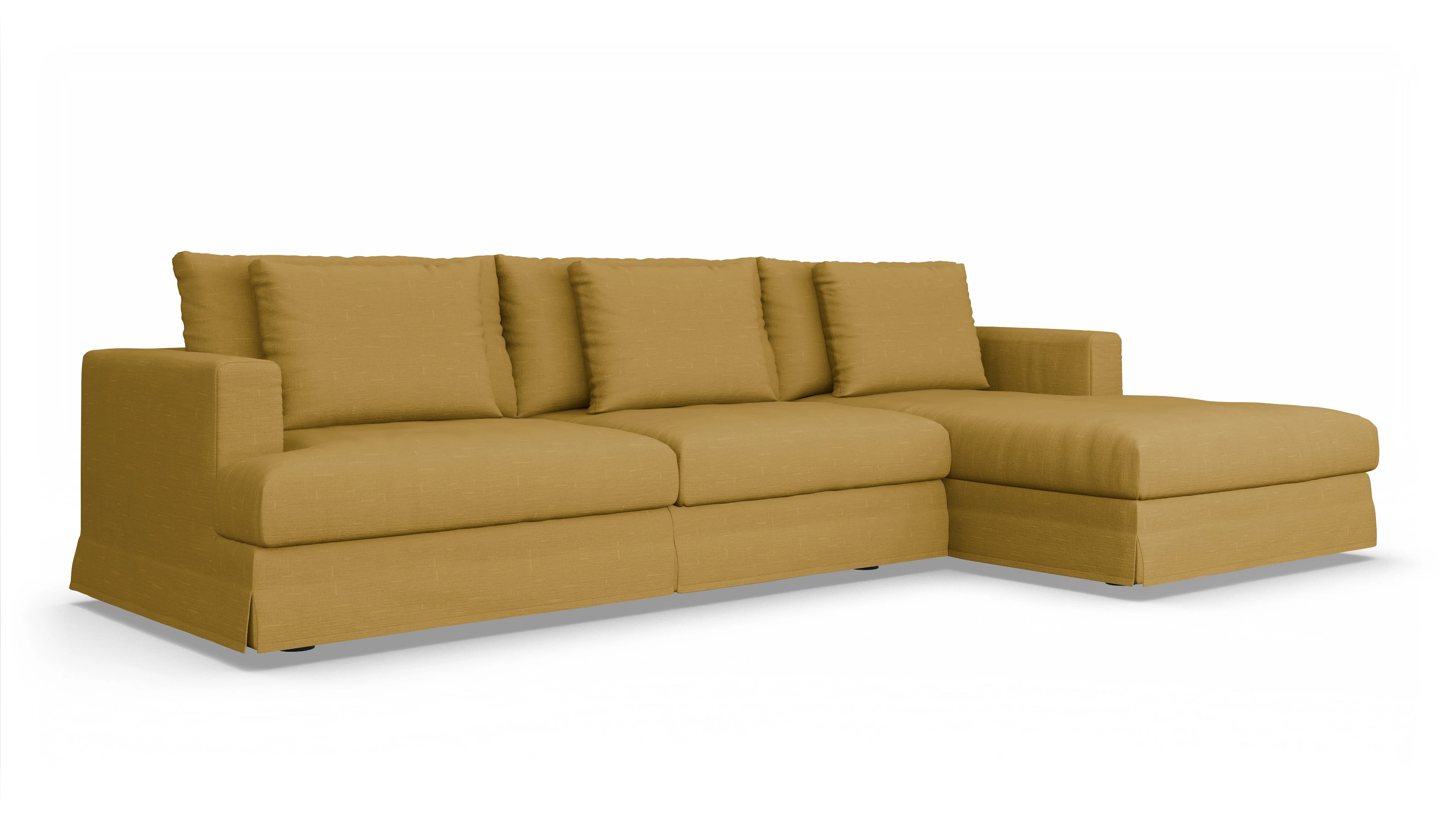 Ansicht des Produktes Pittori Sofa mit Rec rechts in Stoff gelb