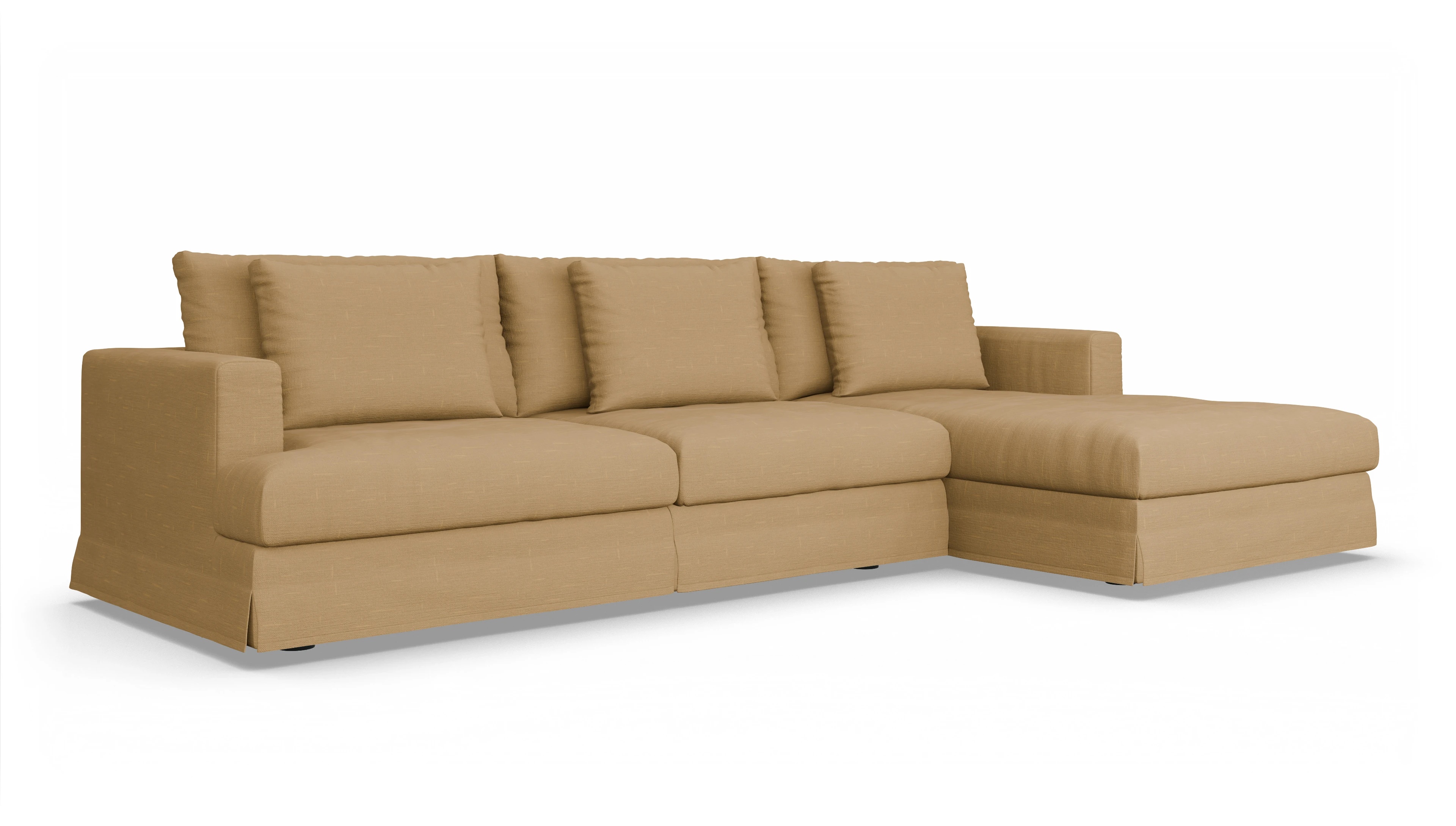 Ansicht des Produktes Pittori Sofa mit Rec rechts in Stoff gelb