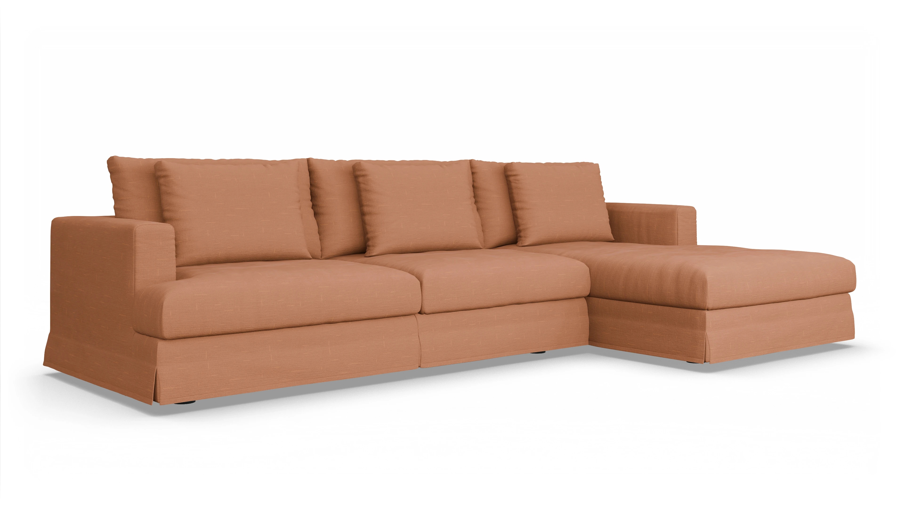 Ansicht des Produktes Pittori Sofa mit Rec rechts in Stoff orange