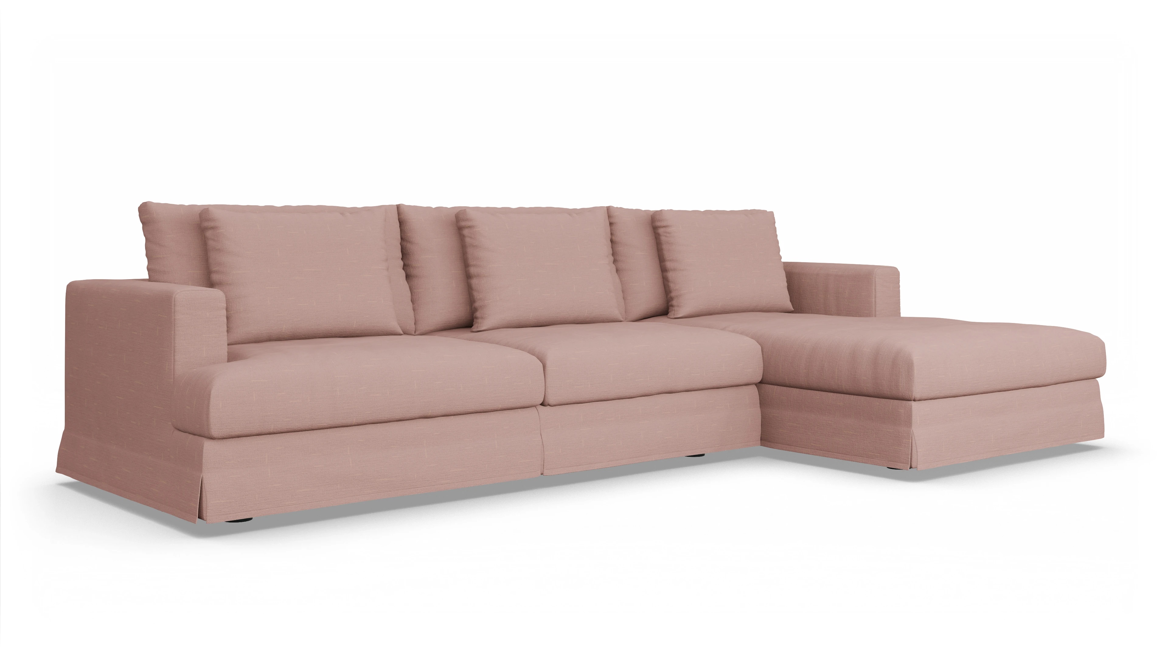 Ansicht des Produktes Pittori Sofa mit Rec rechts in Stoff rot