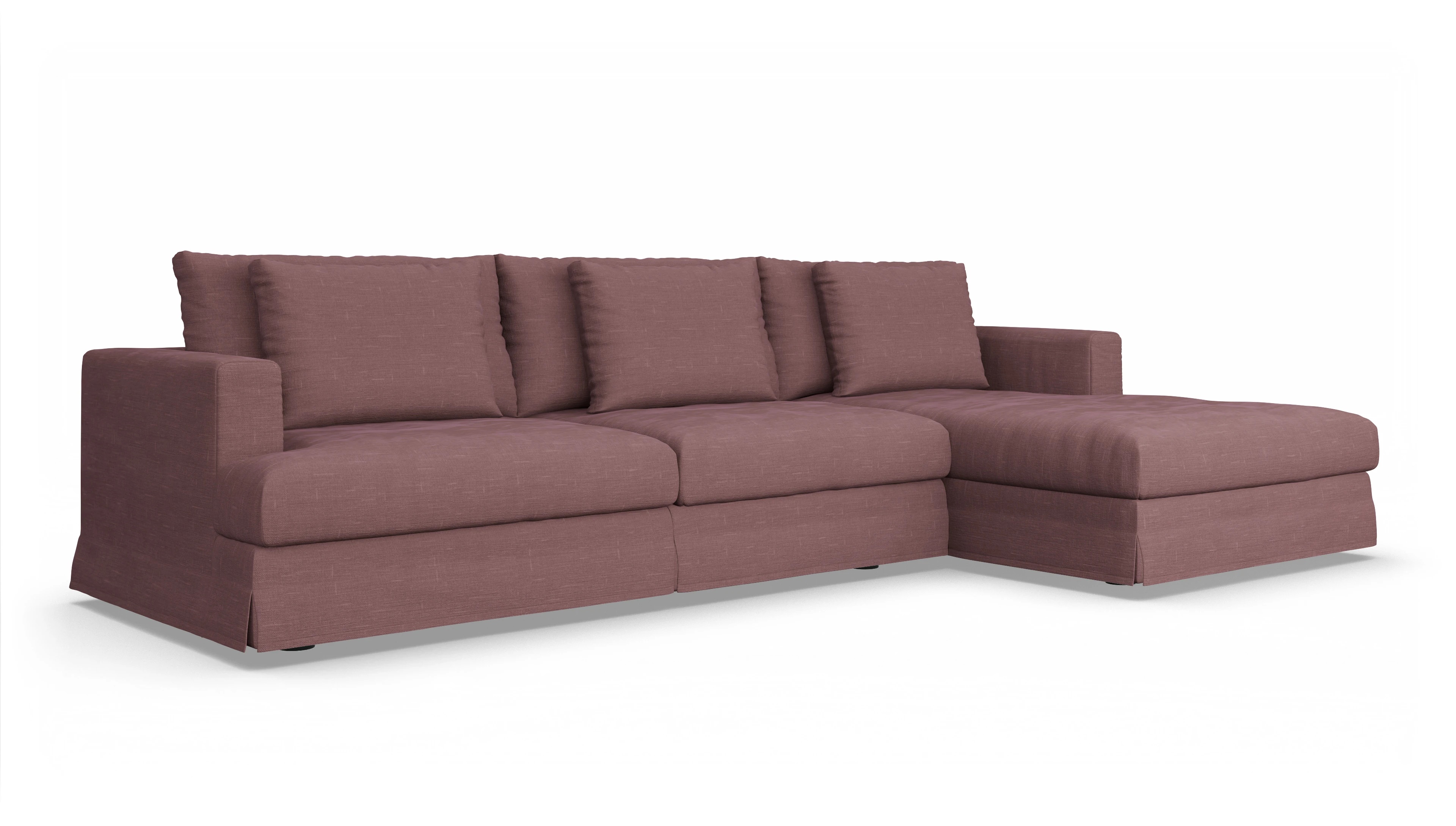 Ansicht des Produktes Pittori Sofa mit Rec rechts in Stoff rot