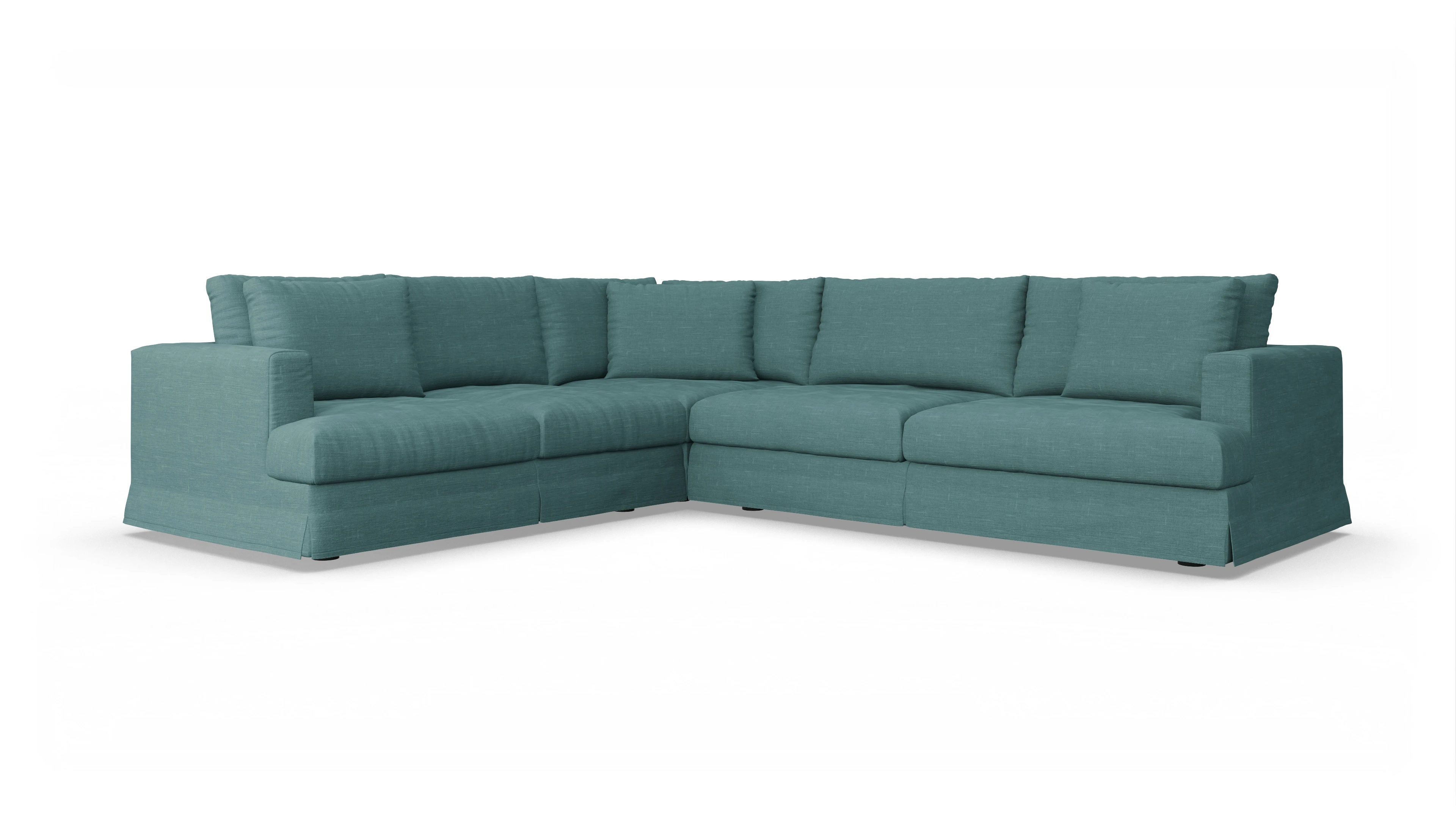 Ansicht des Produktes Pittori Ecksofa Links in Stoff grün