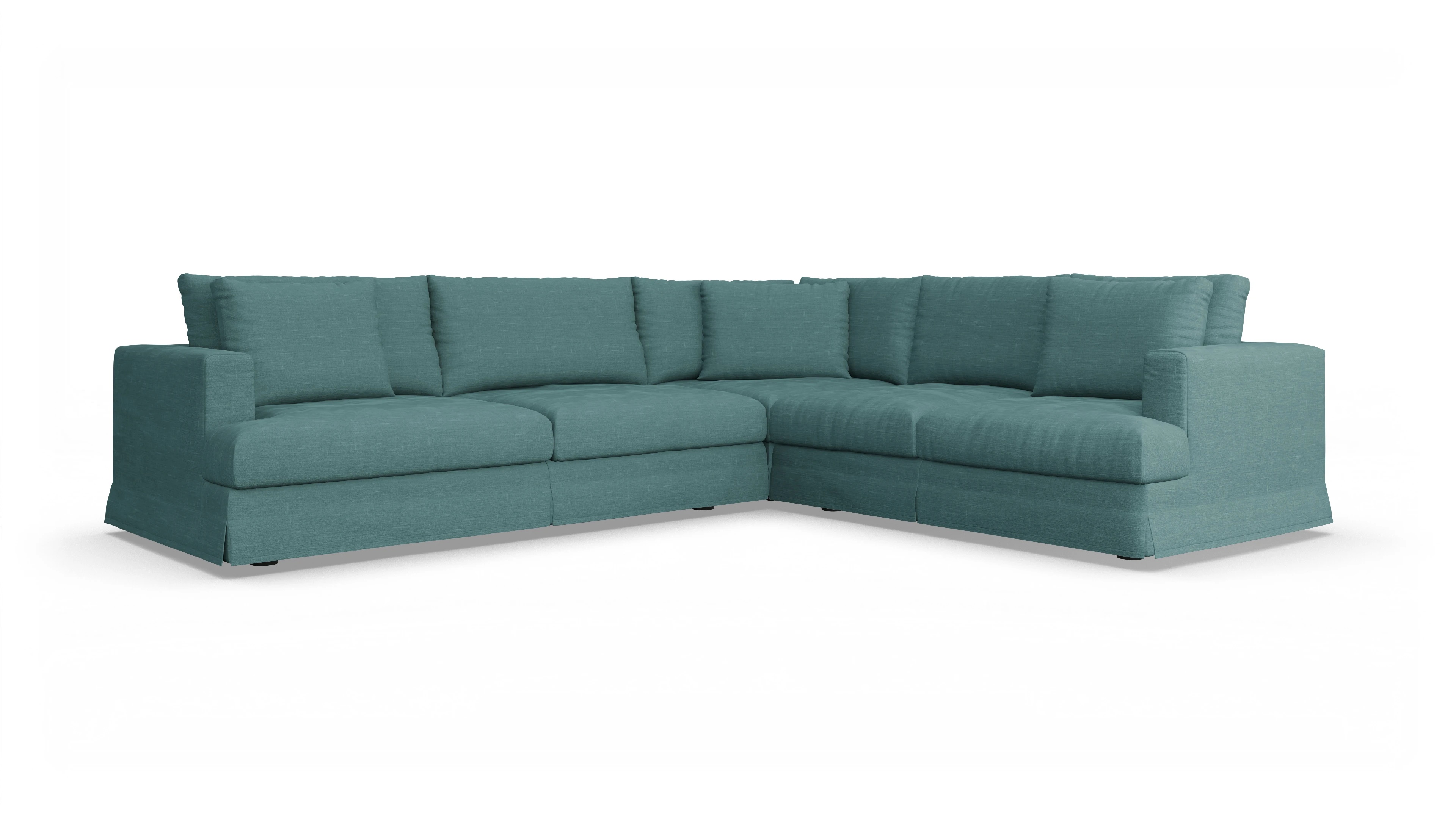 Ansicht des Produktes Pittori Ecksofa Rechts in Stoff grün