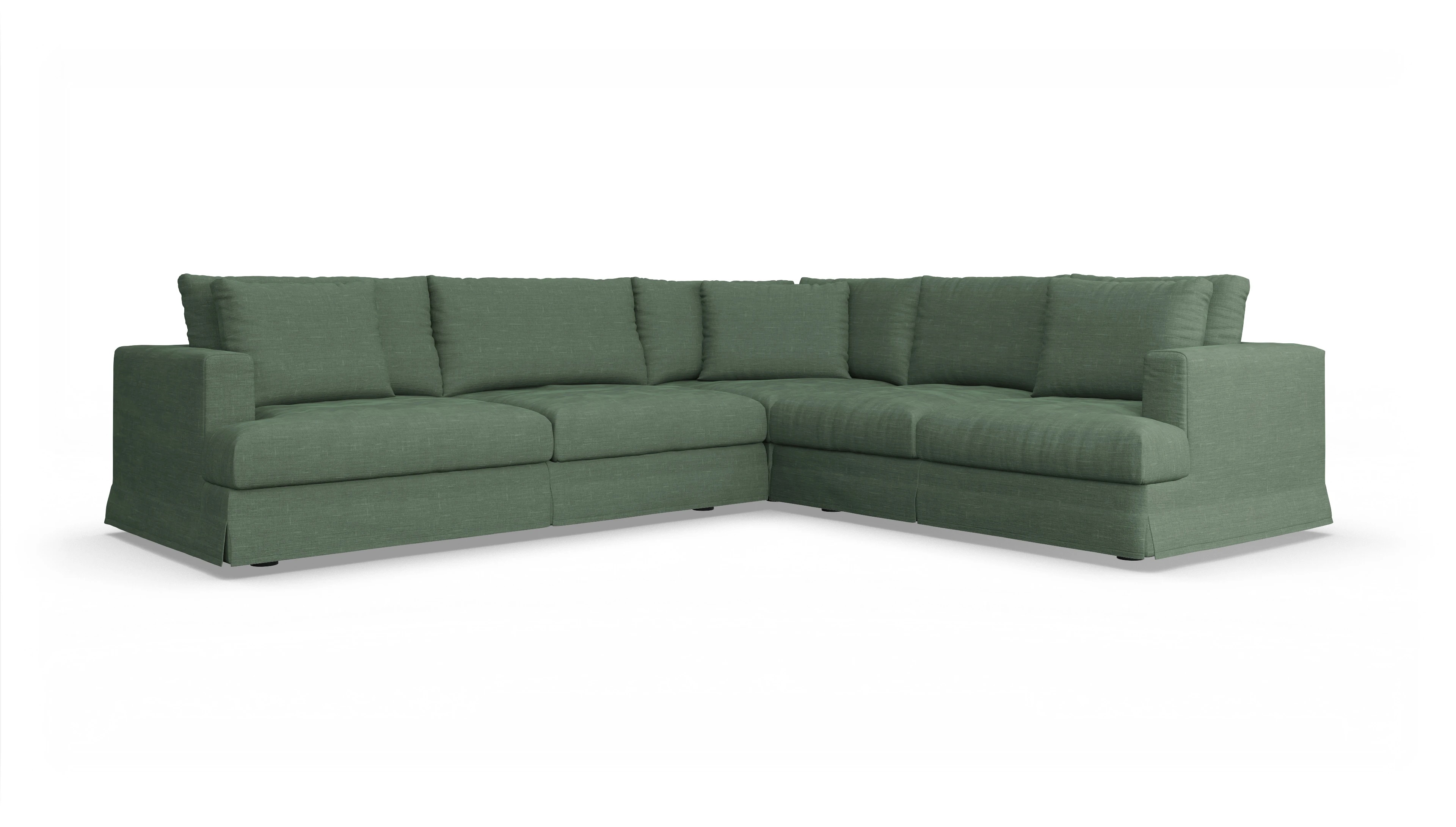 Ansicht des Produktes Pittori Ecksofa Rechts in Stoff grün
