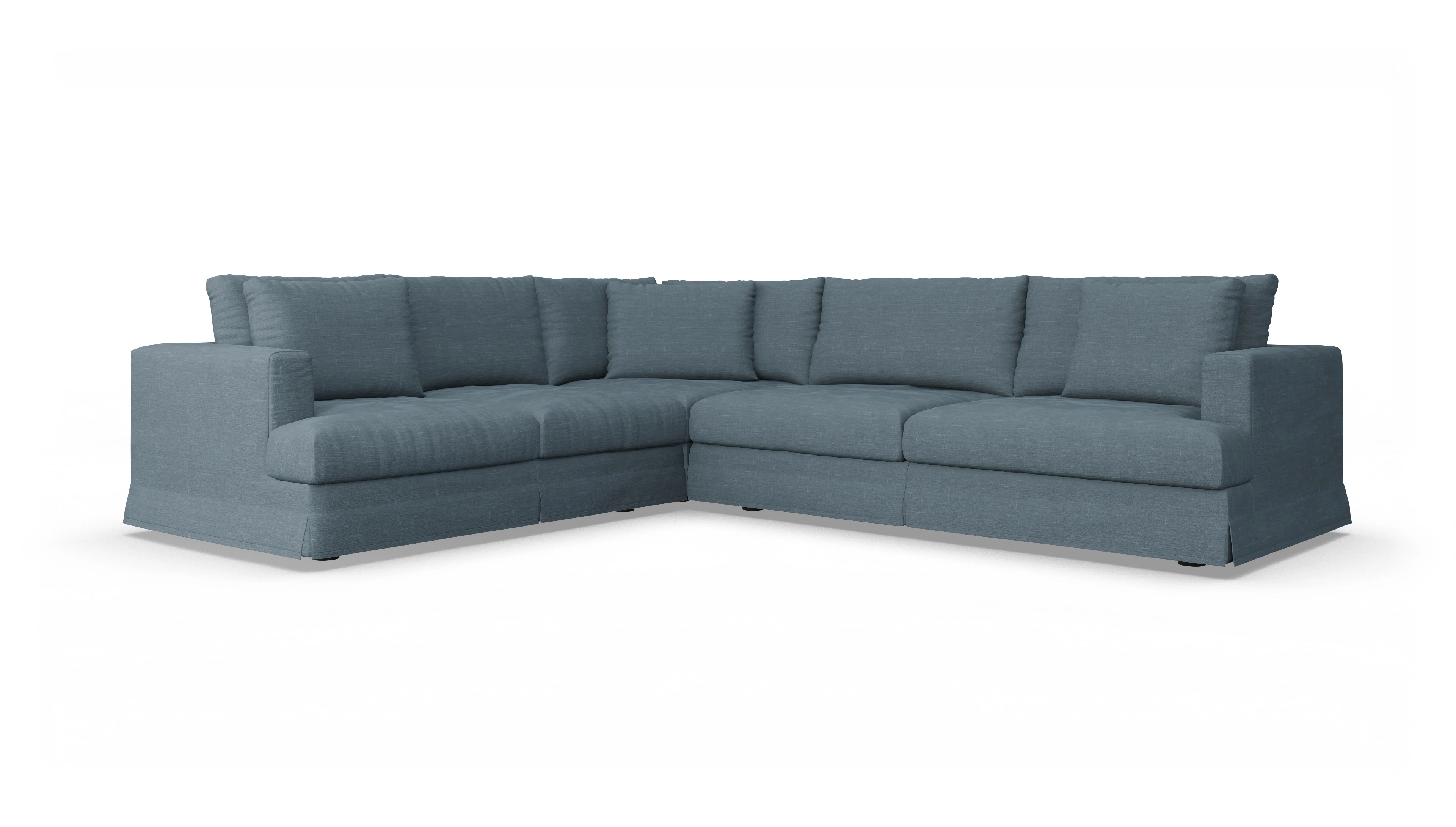 Ansicht des Produktes Pittori Ecksofa Links in Stoff blau
