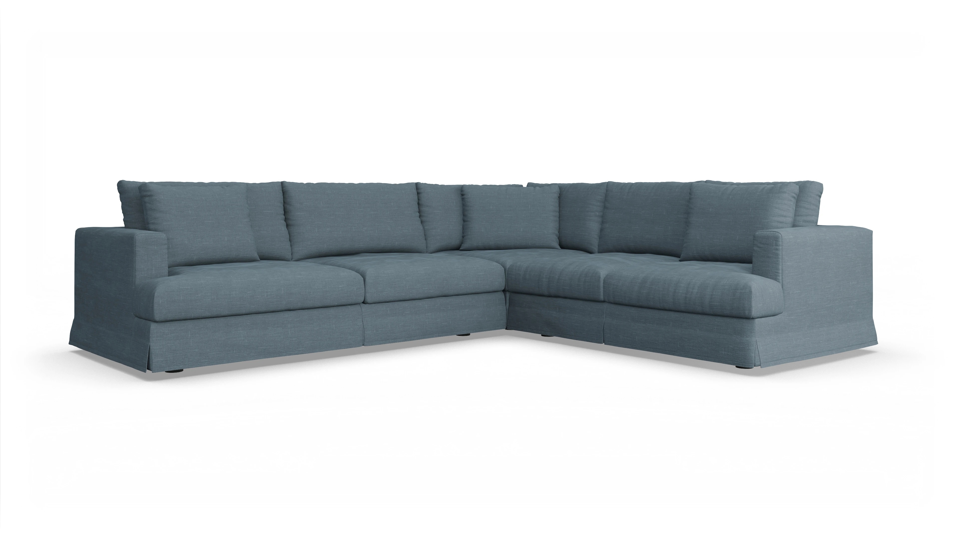 Ansicht des Produktes Pittori Ecksofa Rechts in Stoff blau