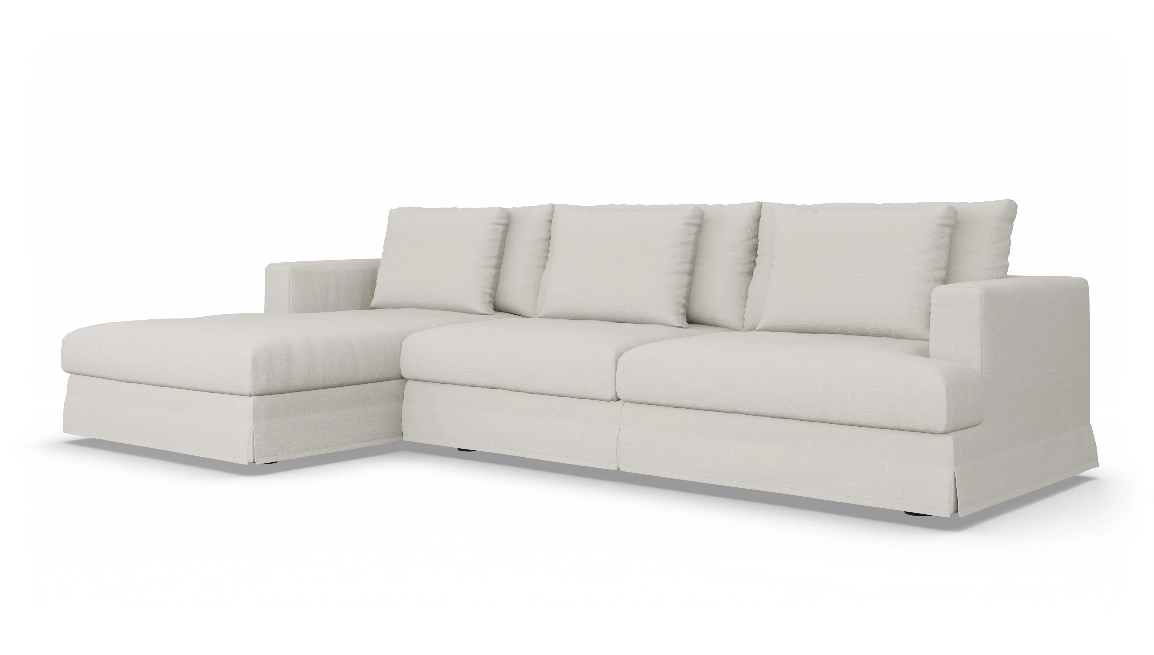 Ansicht des Produktes Pittori Sofa mit Rec links in Stoff weiß