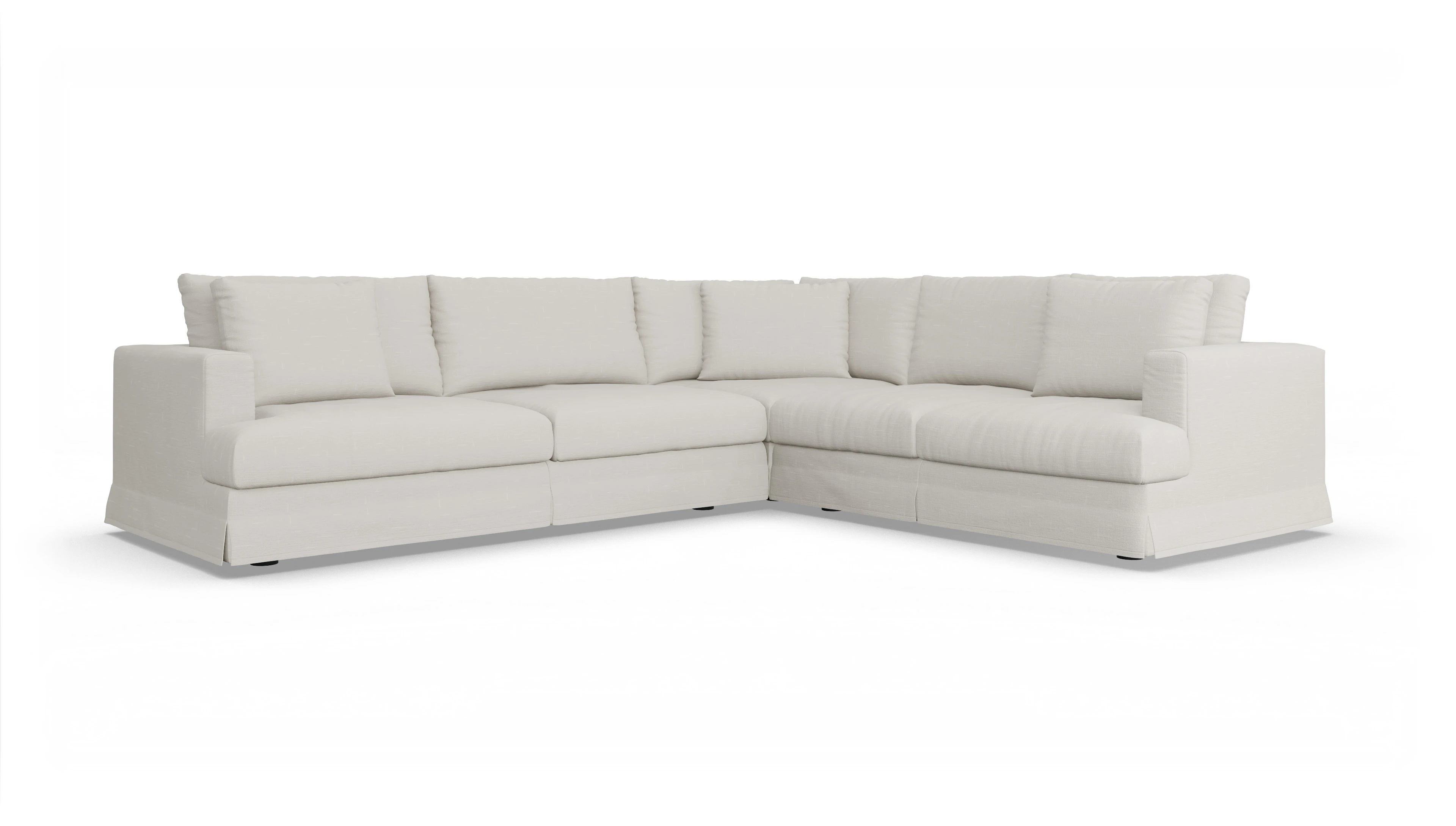 Ansicht des Produktes Pittori Ecksofa Rechts in Stoff weiß