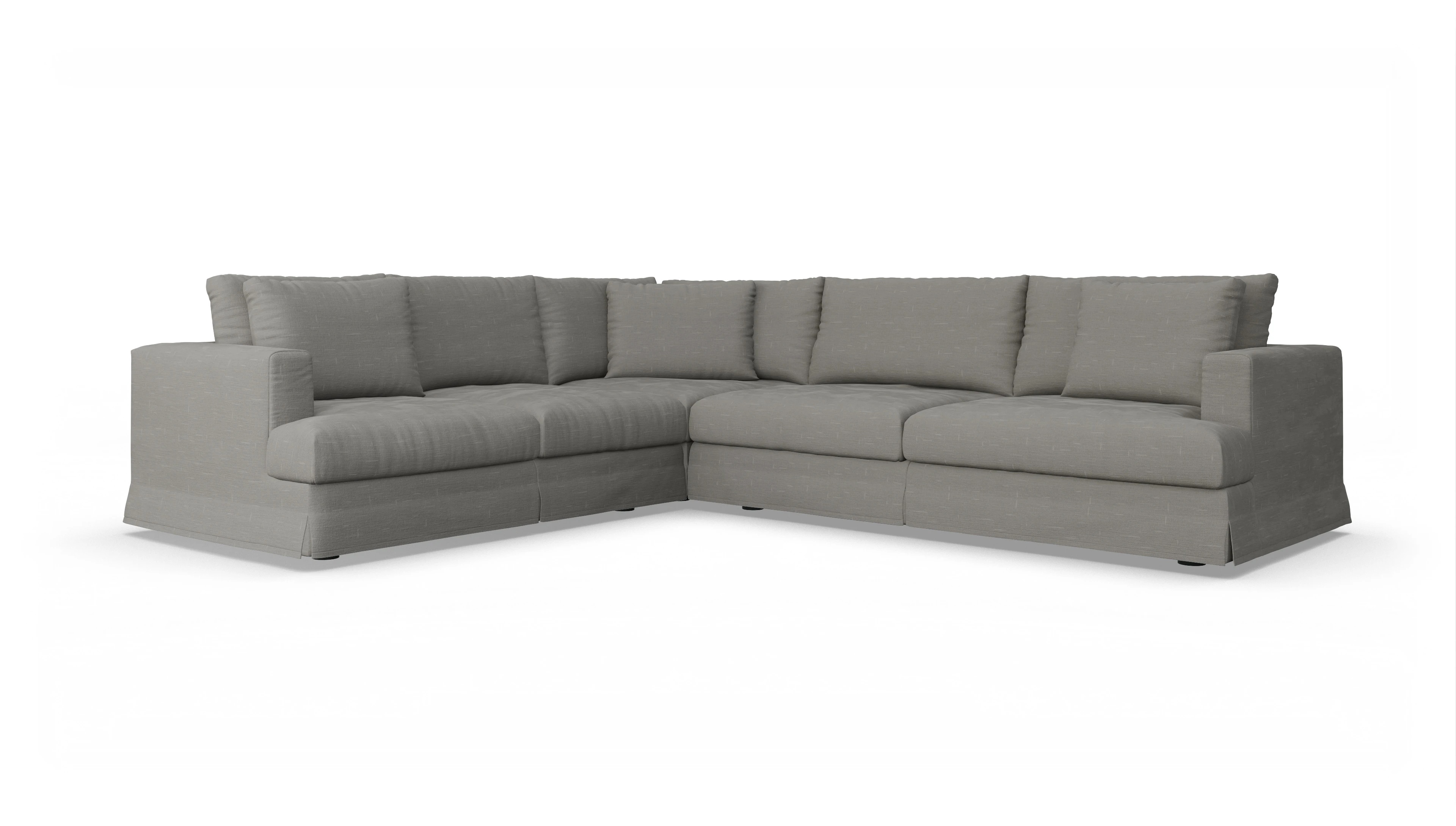 Pittori Hussen-Sofa Ansicht des Produktes Pittori Ecksofa Links in Stoff grau