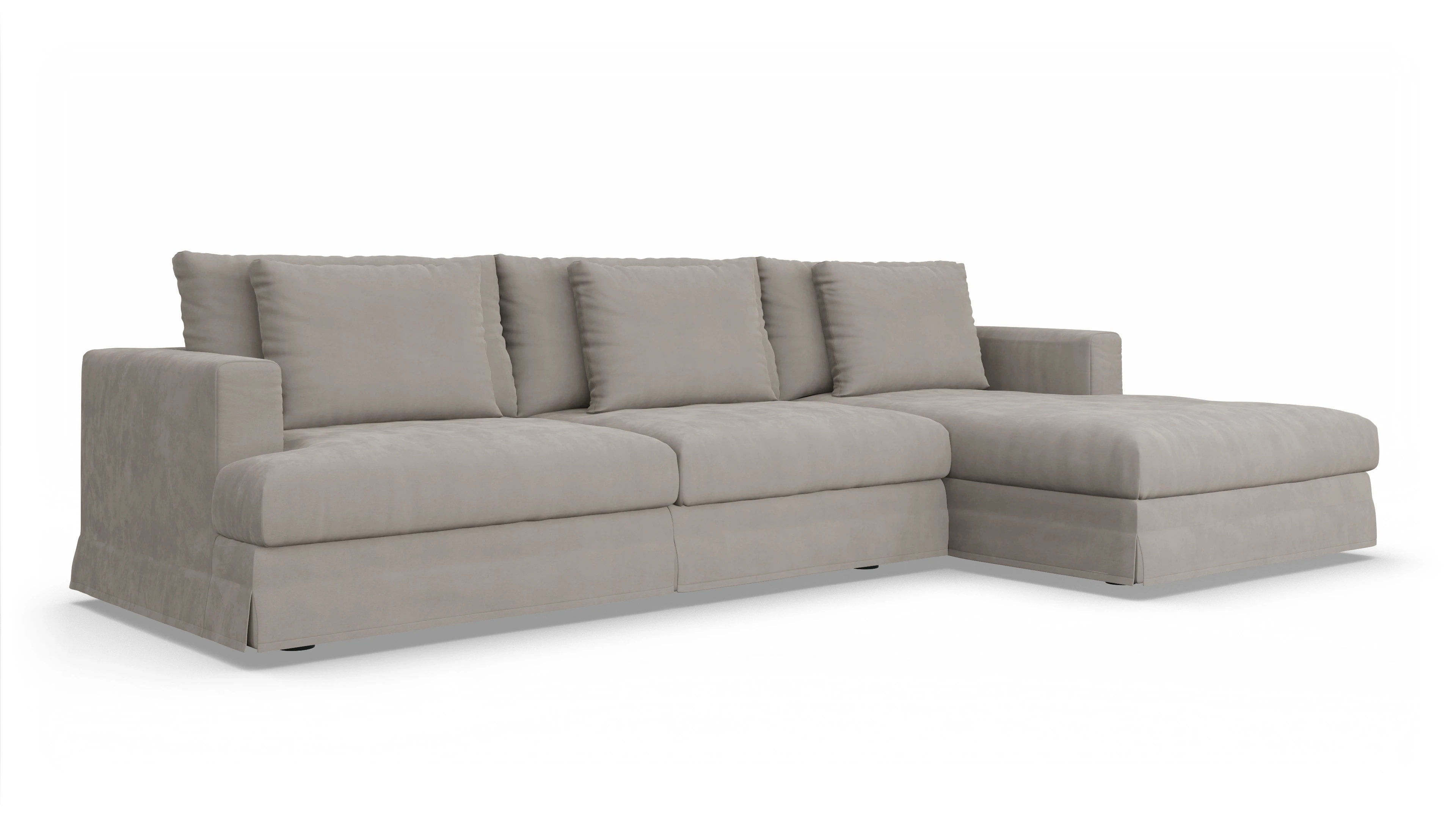 Ansicht des Produktes Pittori Sofa mit Rec rechts in Samt braun