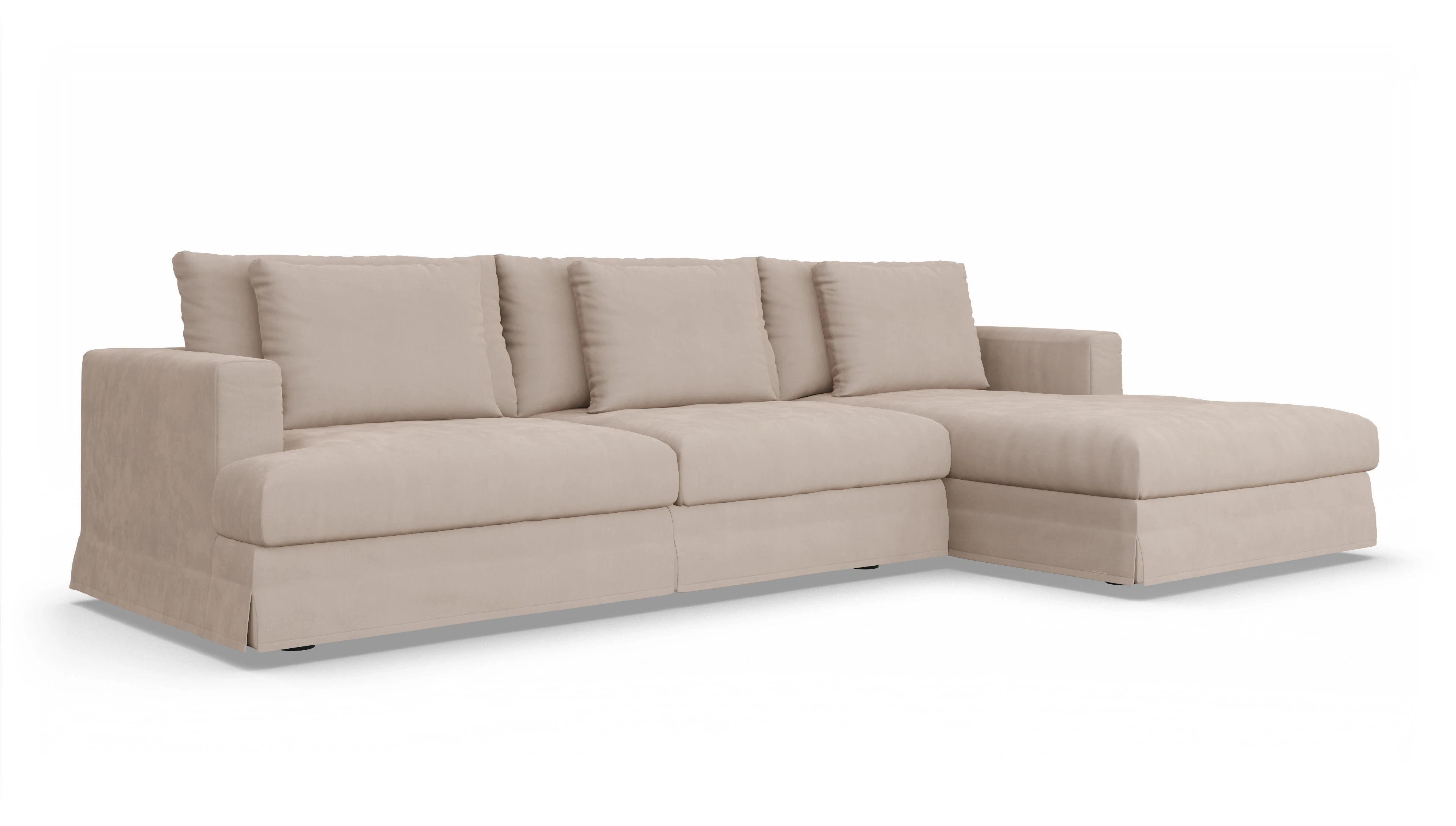 Ansicht des Produktes Pittori Sofa mit Rec rechts in Samt beige