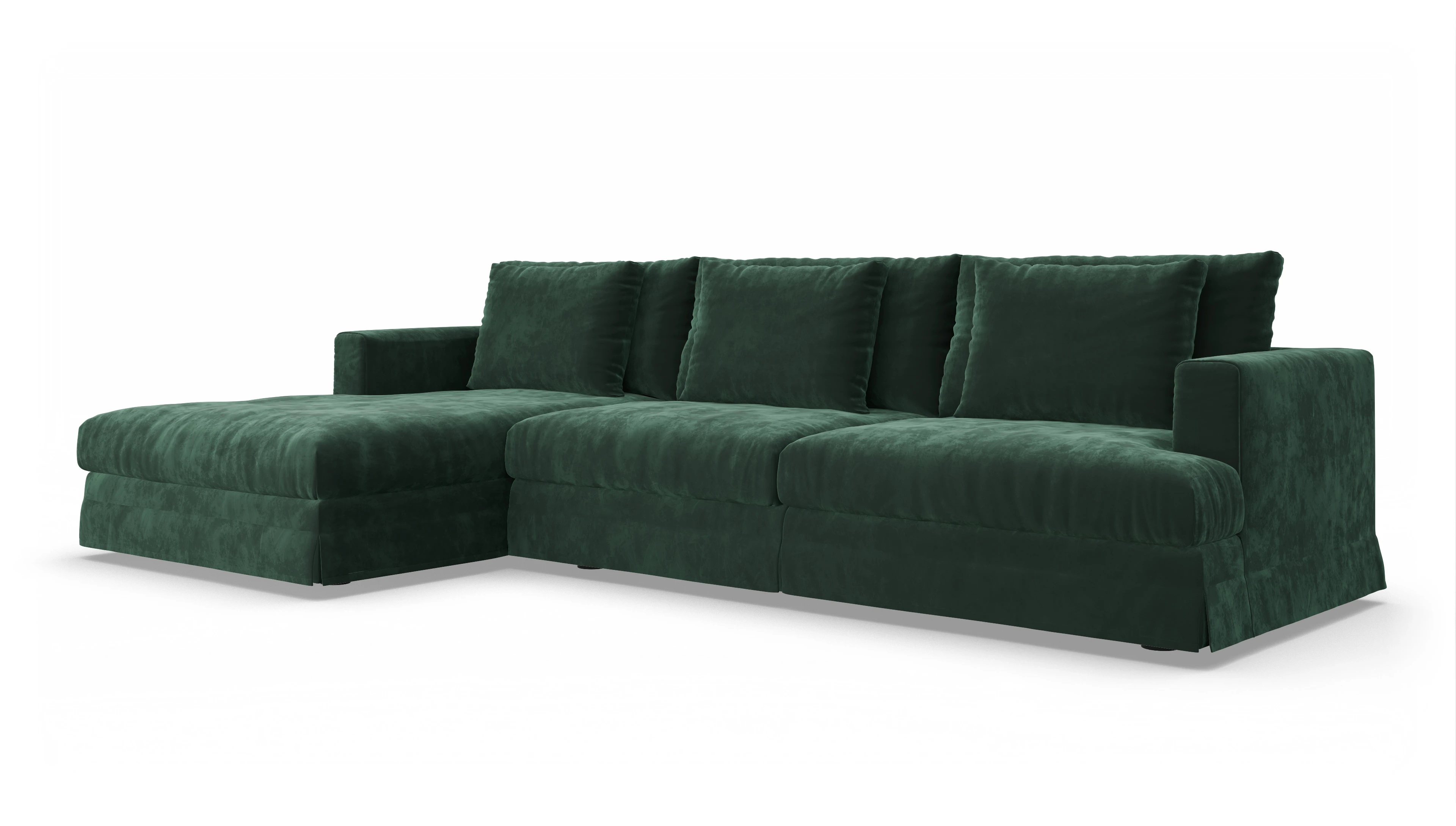 Ansicht des Produktes Pittori Sofa mit Rec links in Samt grün