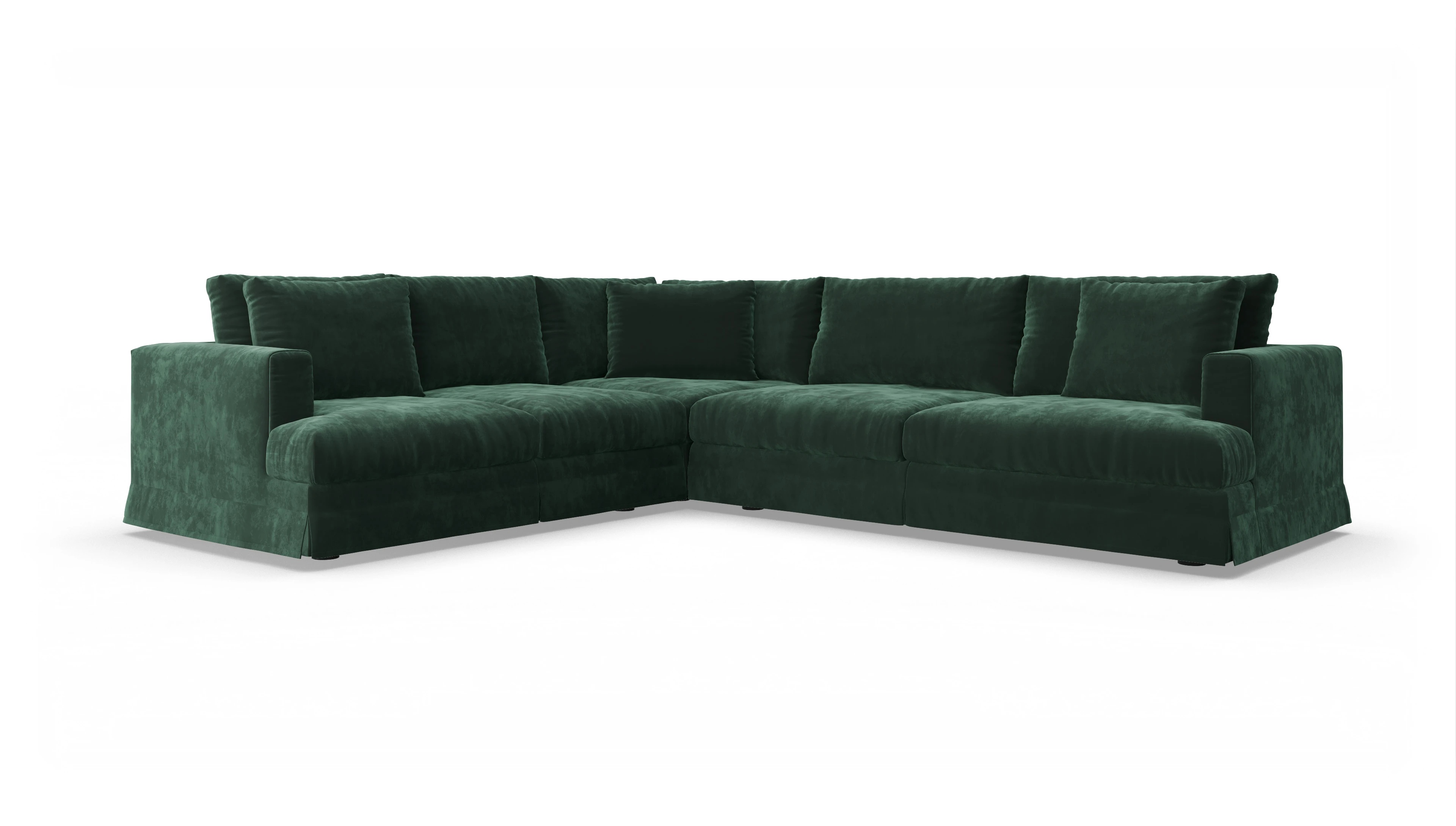 Ansicht des Produktes Pittori Ecksofa Links in Samt grün