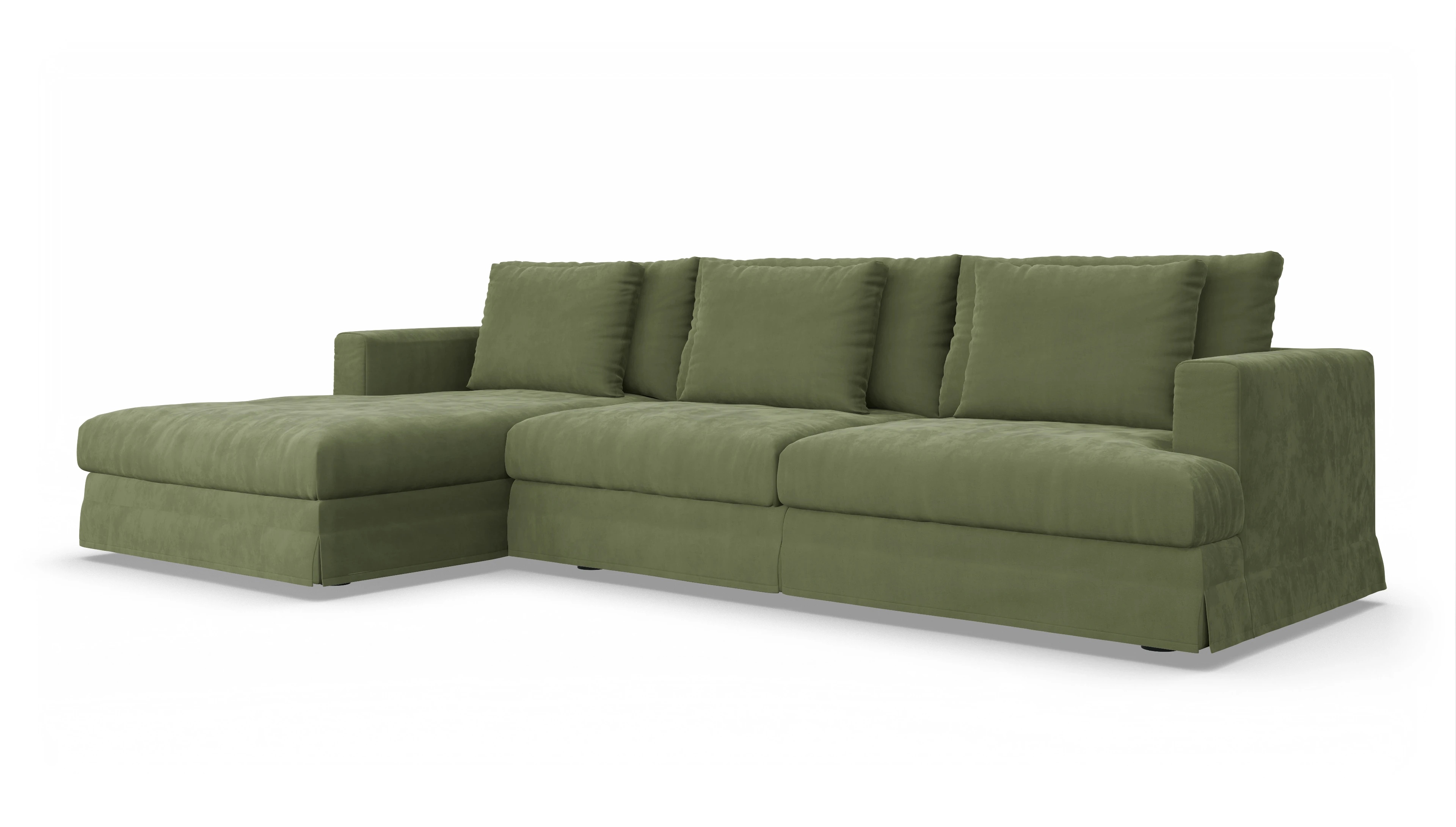 Ansicht des Produktes Pittori Sofa mit Rec links in Samt grün