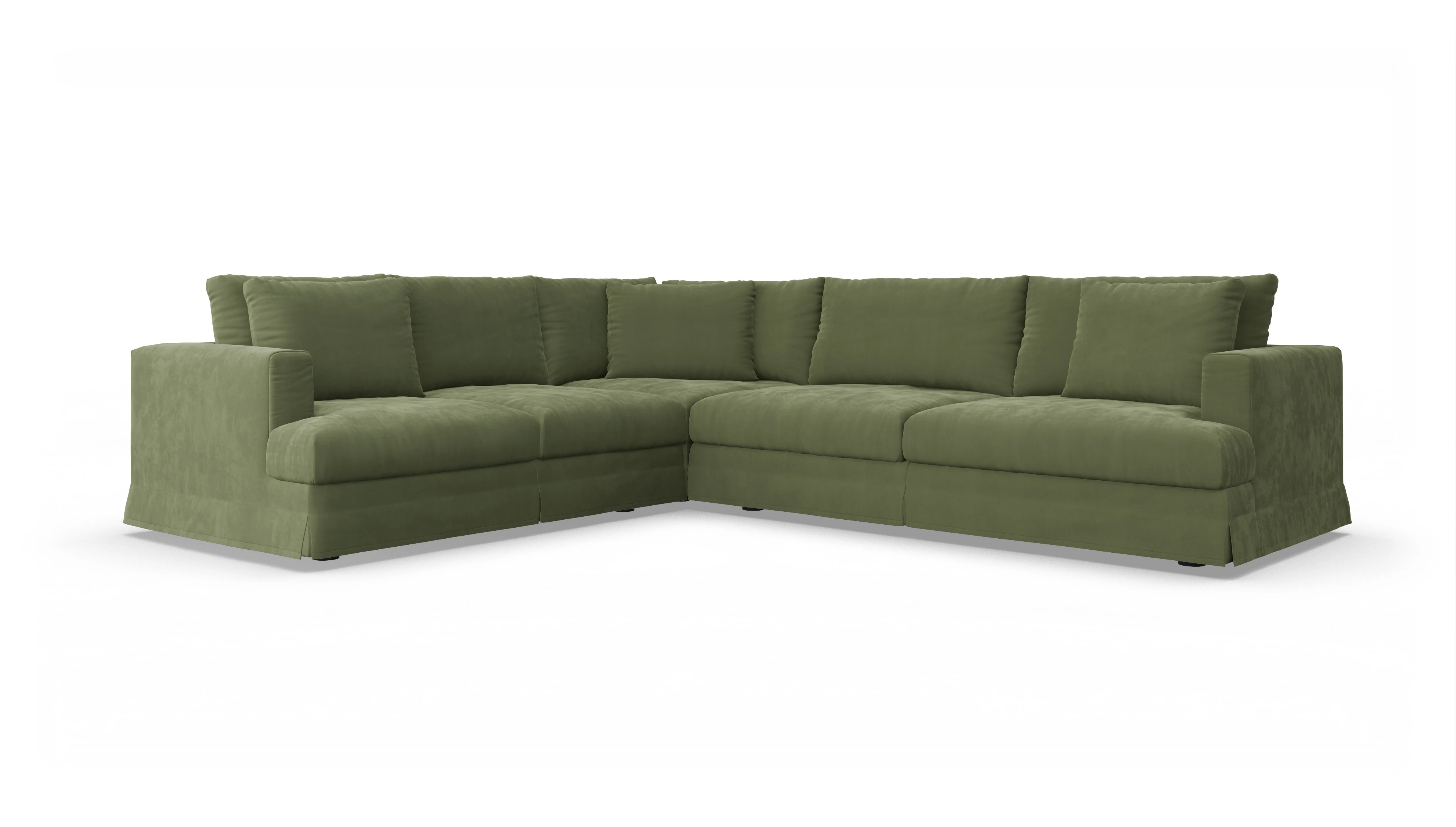 Ansicht des Produktes Pittori Ecksofa Links in Samt grün
