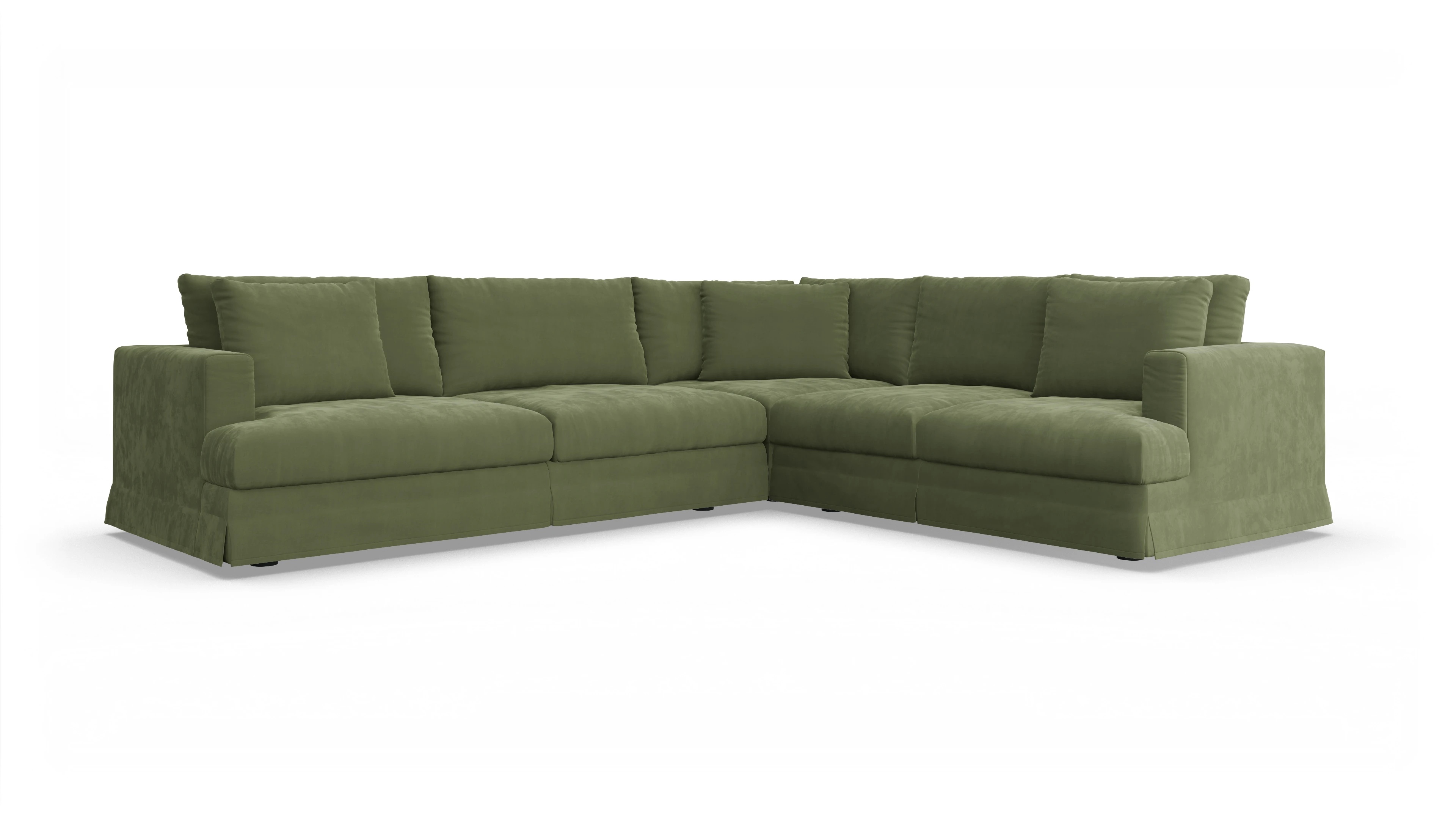 Ansicht des Produktes Pittori Ecksofa Rechts in Samt grün