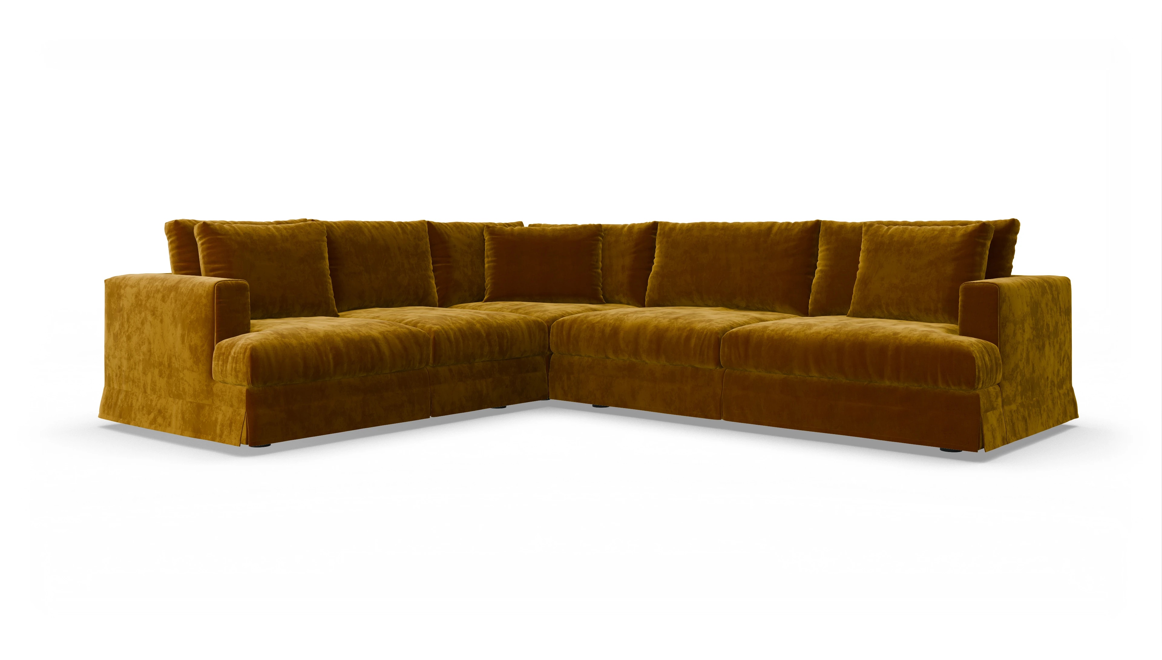 Ansicht des Produktes Pittori Ecksofa Links in Samt gelb