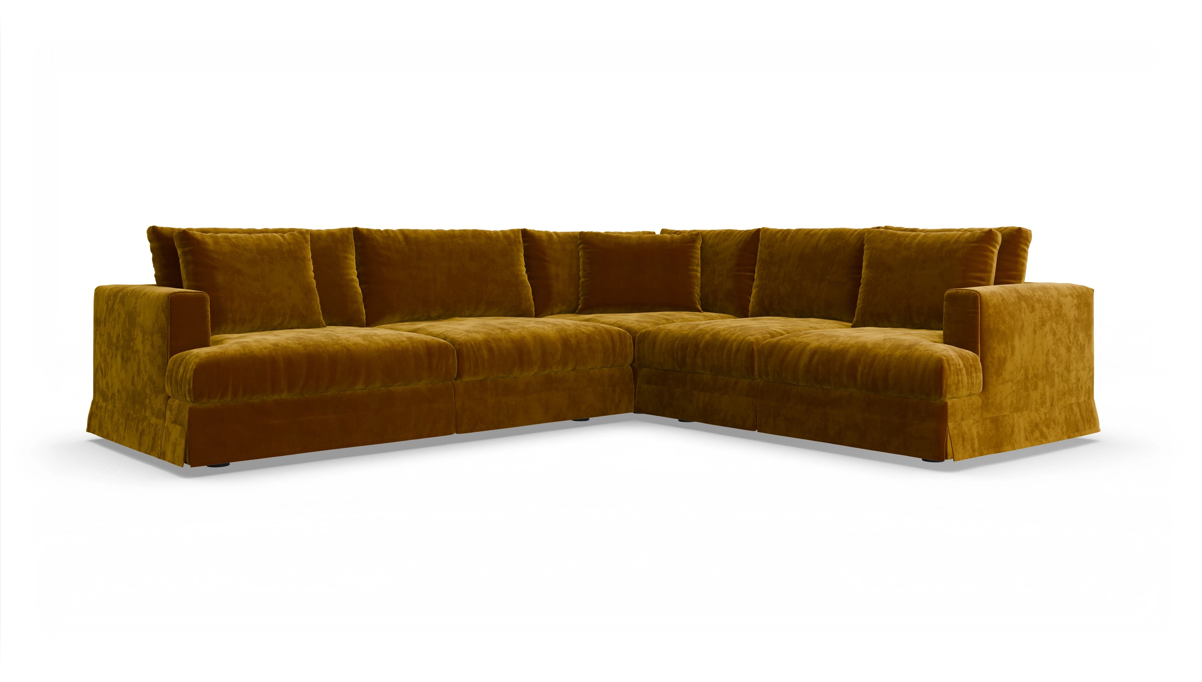 Ansicht des Produktes Pittori Ecksofa Rechts in Samt gelb