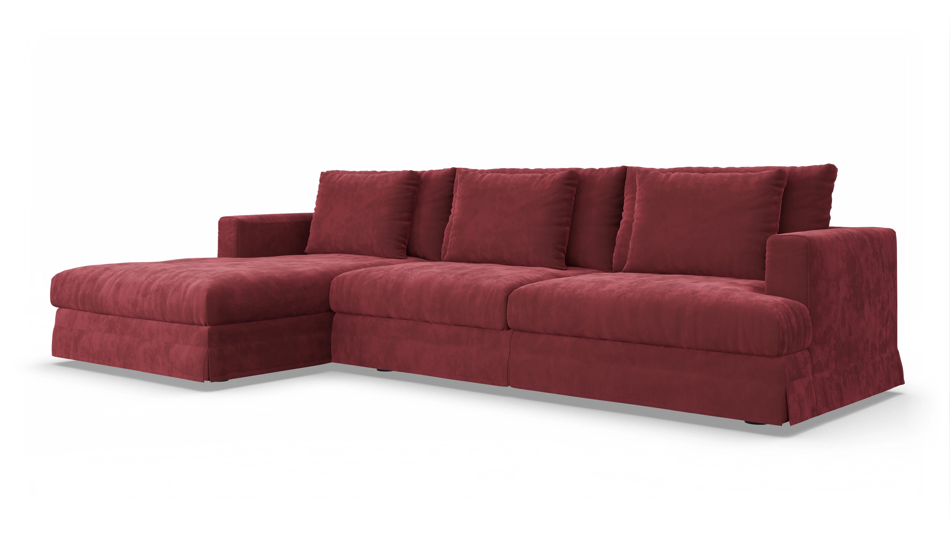 Ansicht des Produktes Pittori Sofa mit Rec links in Samt rot
