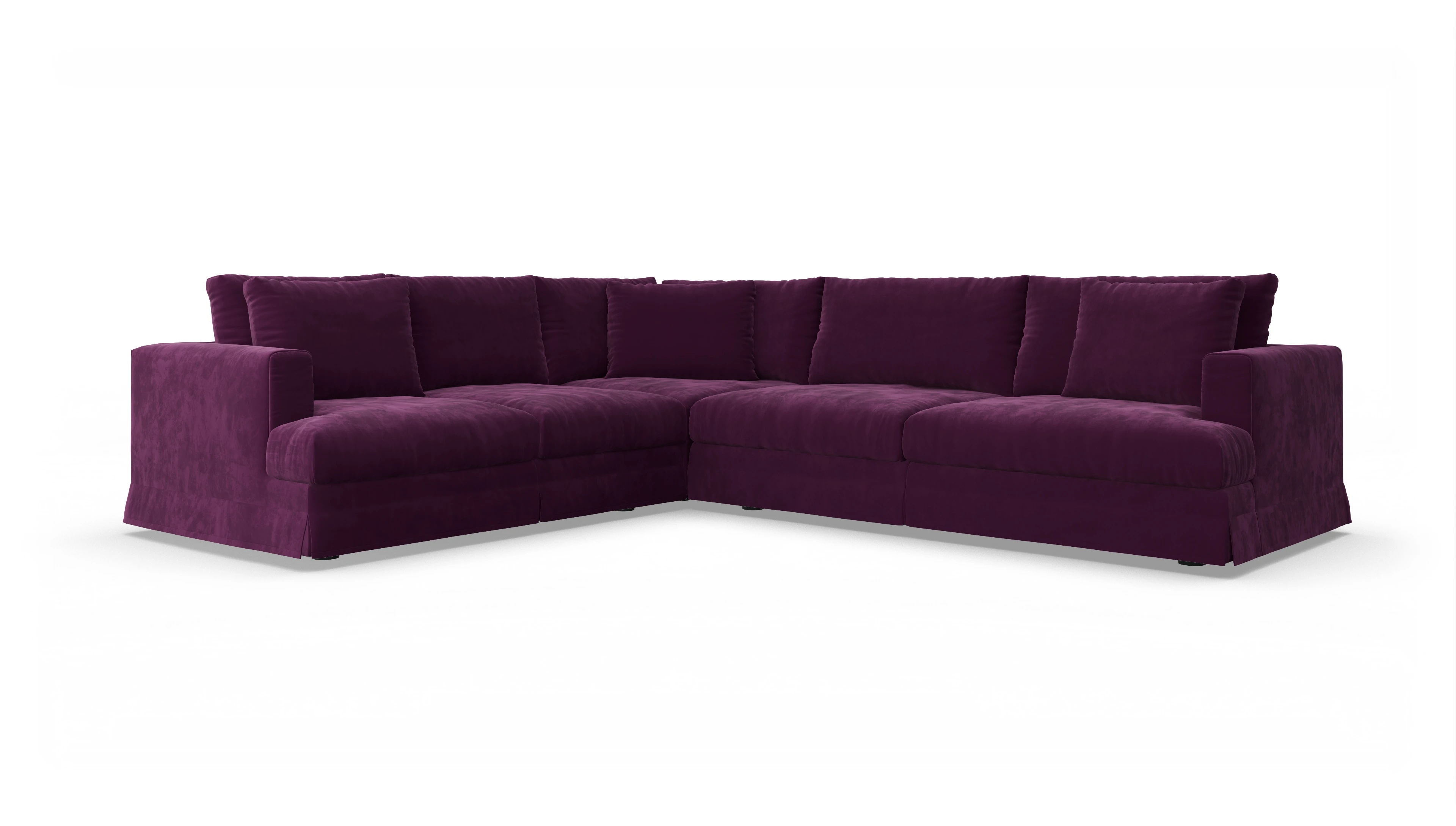 Ansicht des Produktes Pittori Ecksofa Links in Samt rot