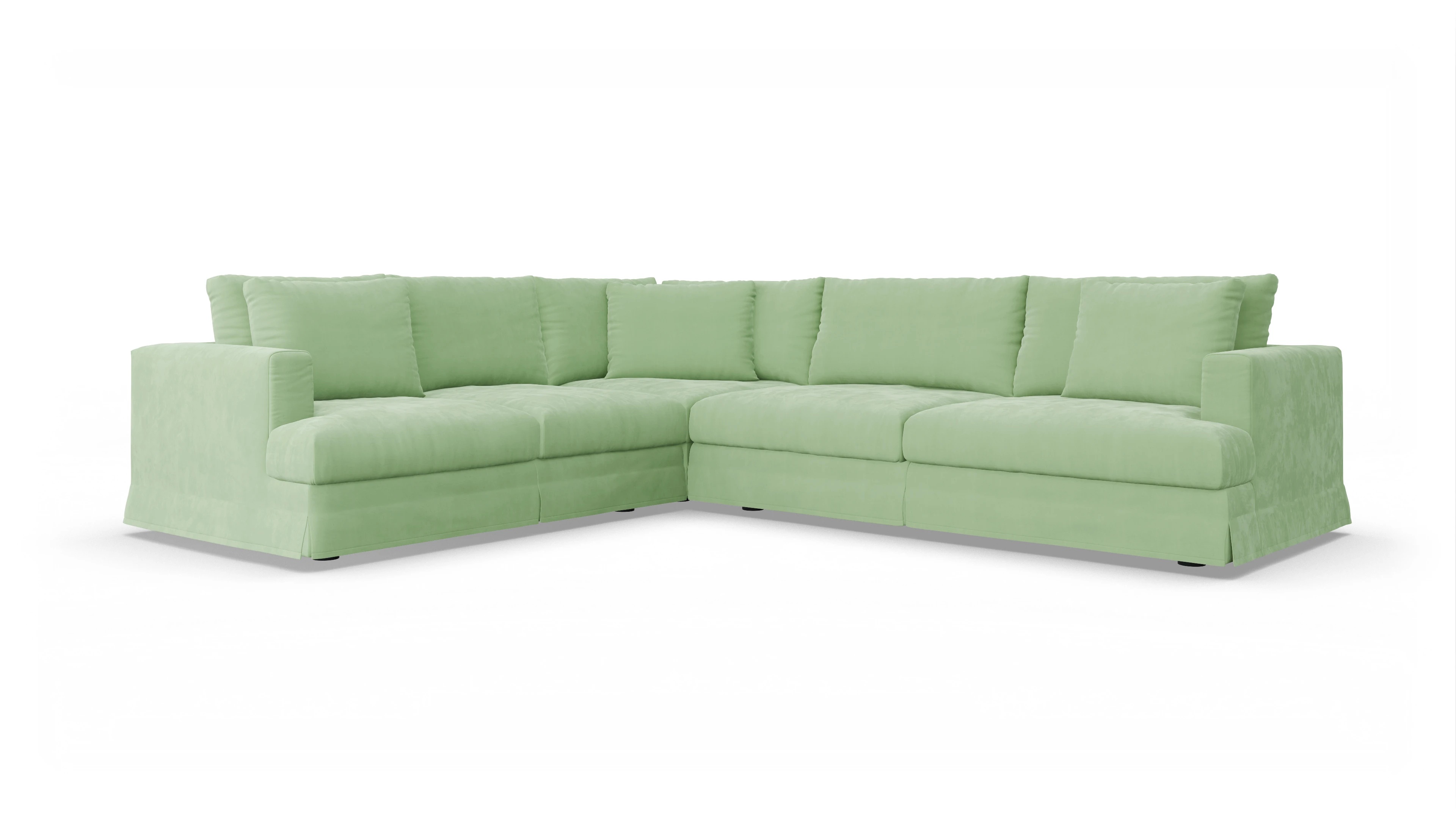 Ansicht des Produktes Pittori Ecksofa Links in Samt grün