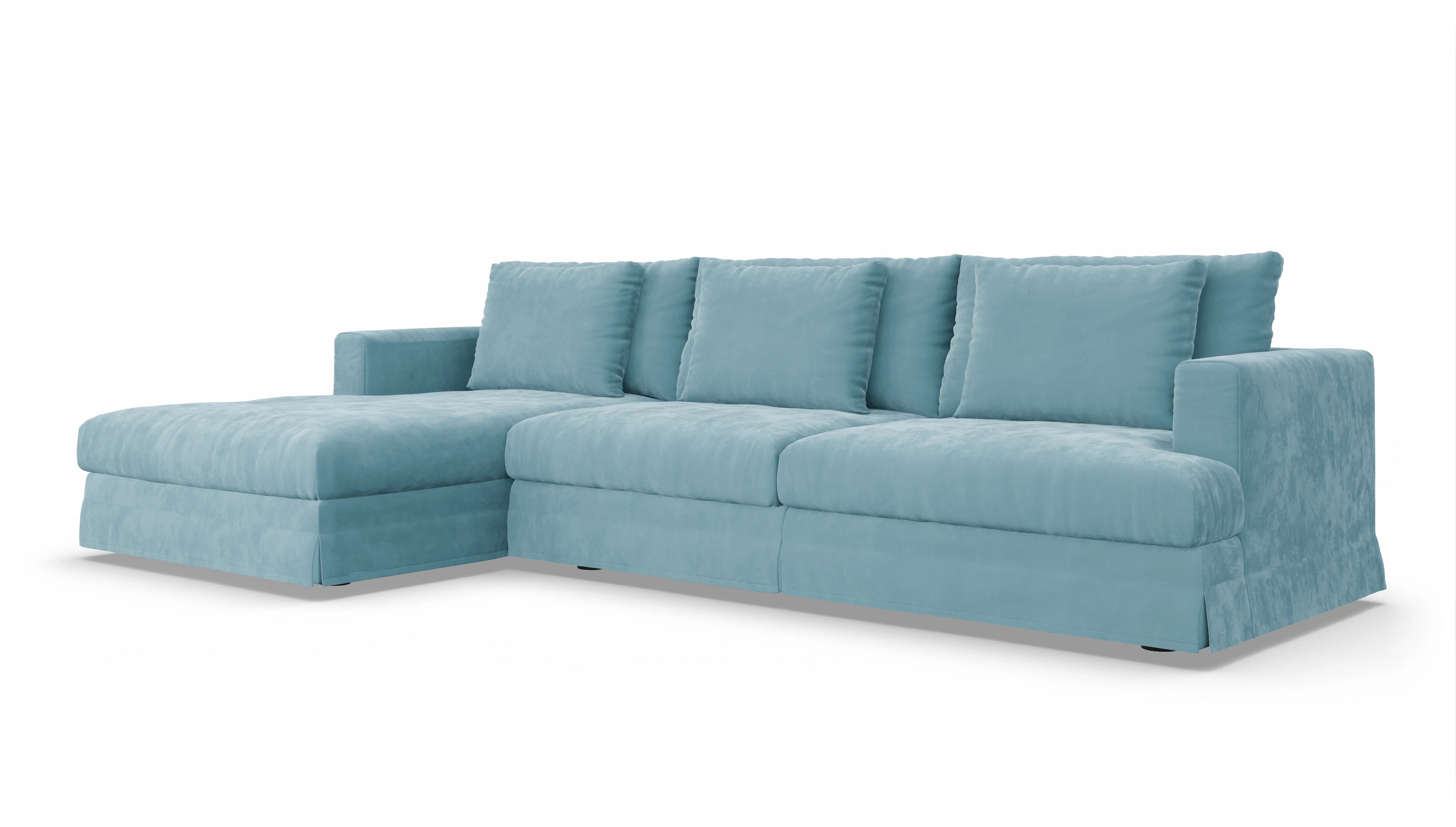 Ansicht des Produktes Pittori Sofa mit Rec links in Samt blau