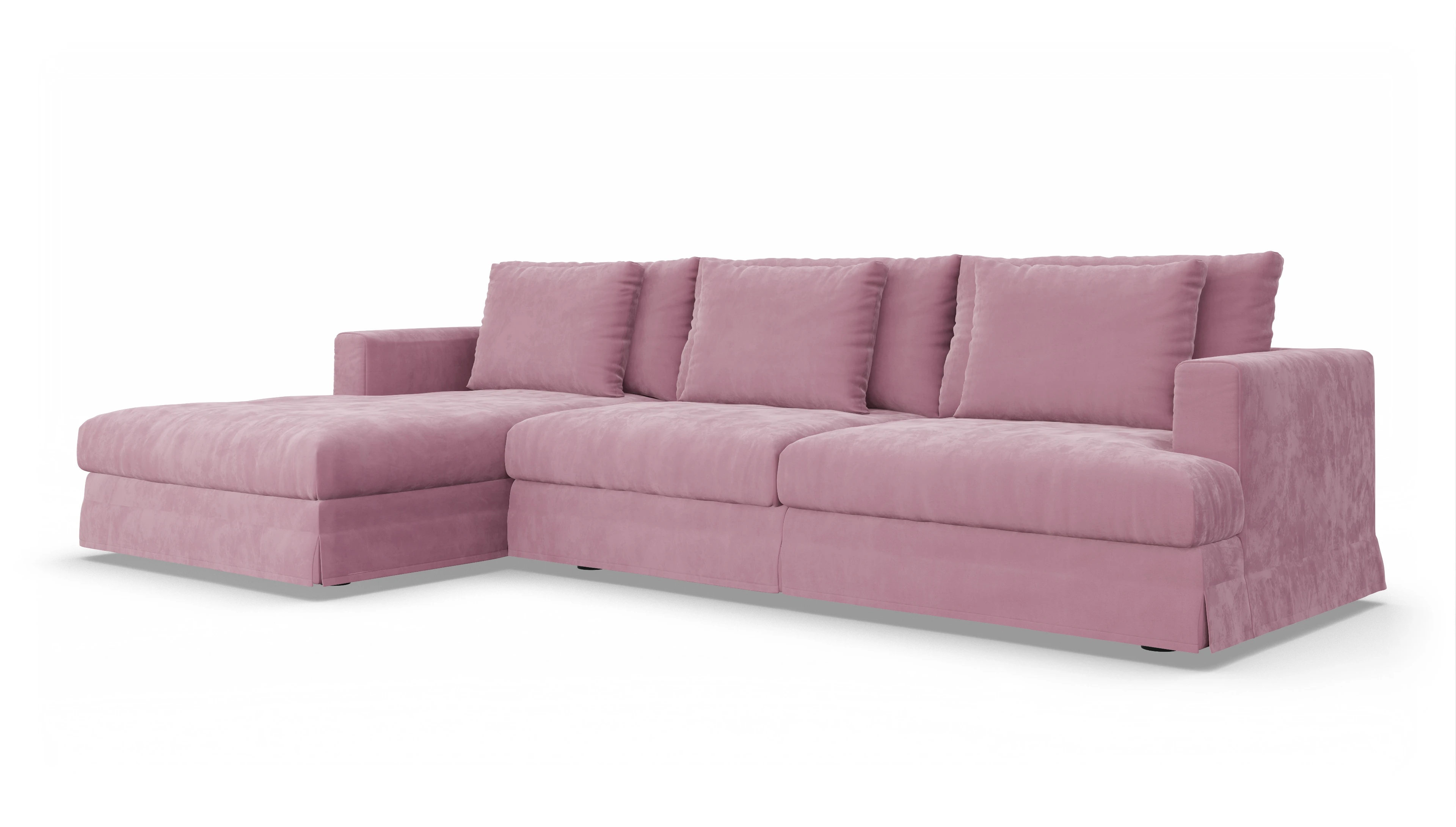 Pittori Hussen-Sofa Ansicht des Produktes Pittori Sofa mit Rec links in Samt rot