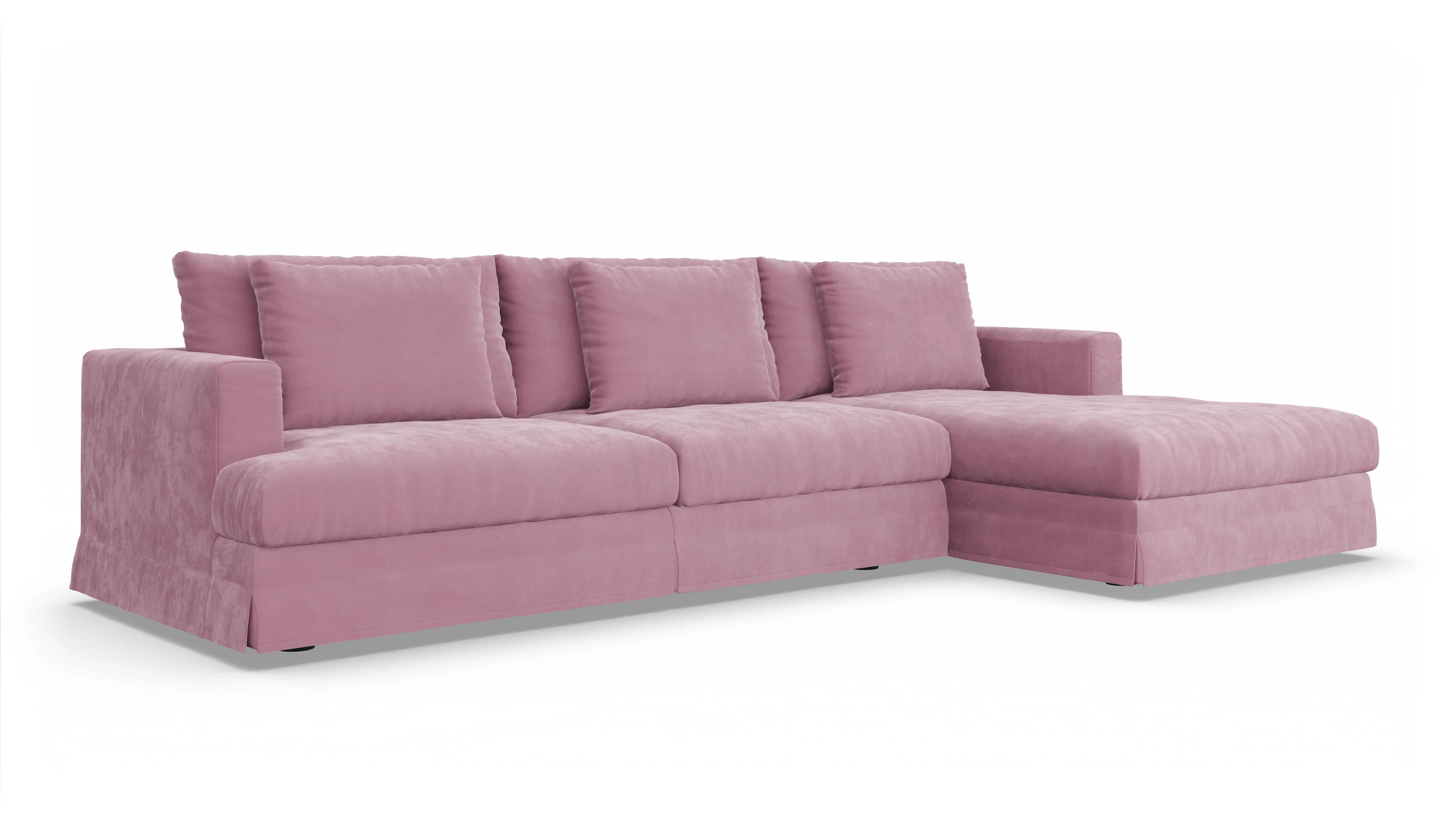 Ansicht des Produktes Pittori Sofa mit Rec rechts in Samt rot