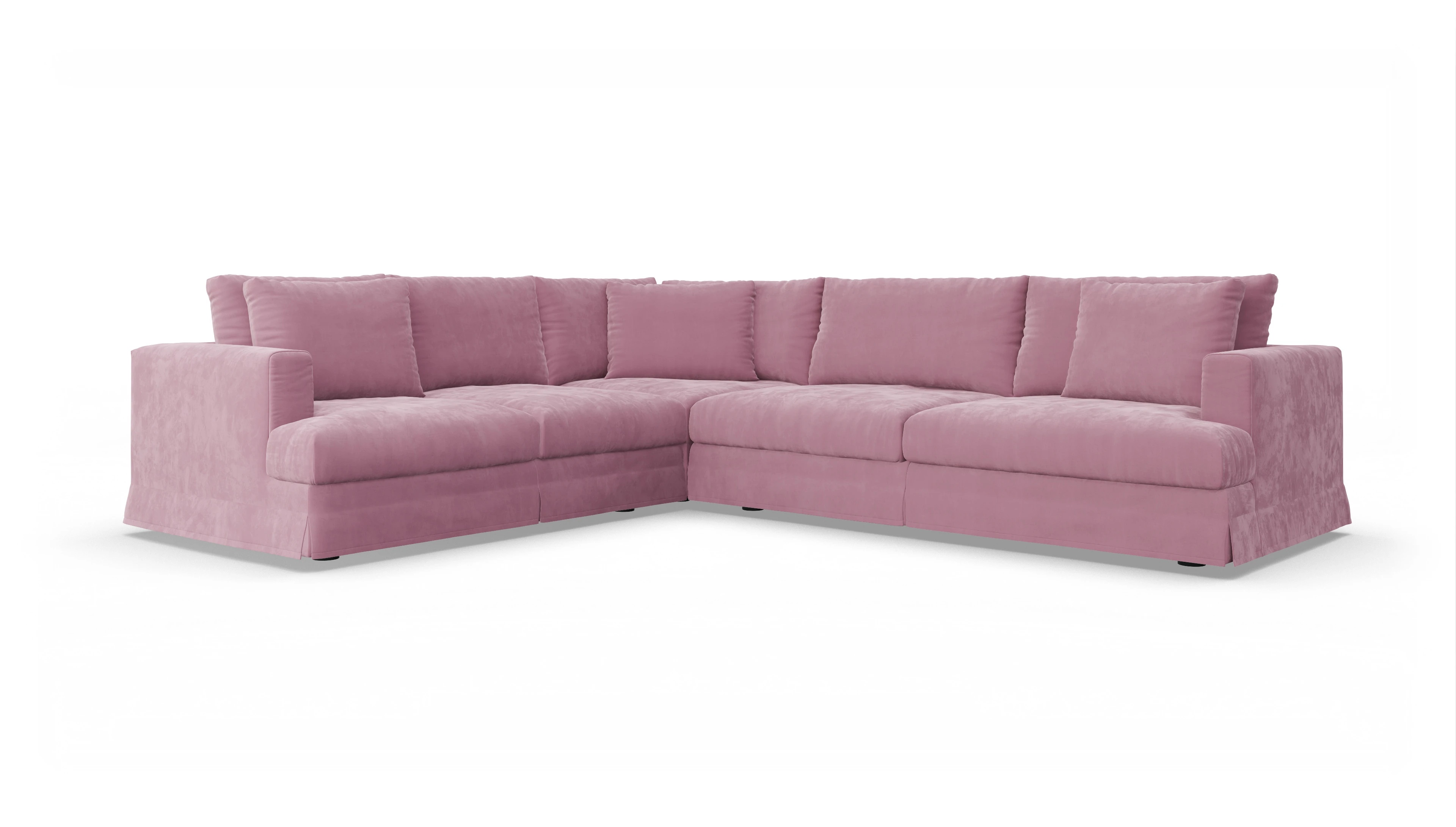 Ansicht des Produktes Pittori Ecksofa Links in Samt rot