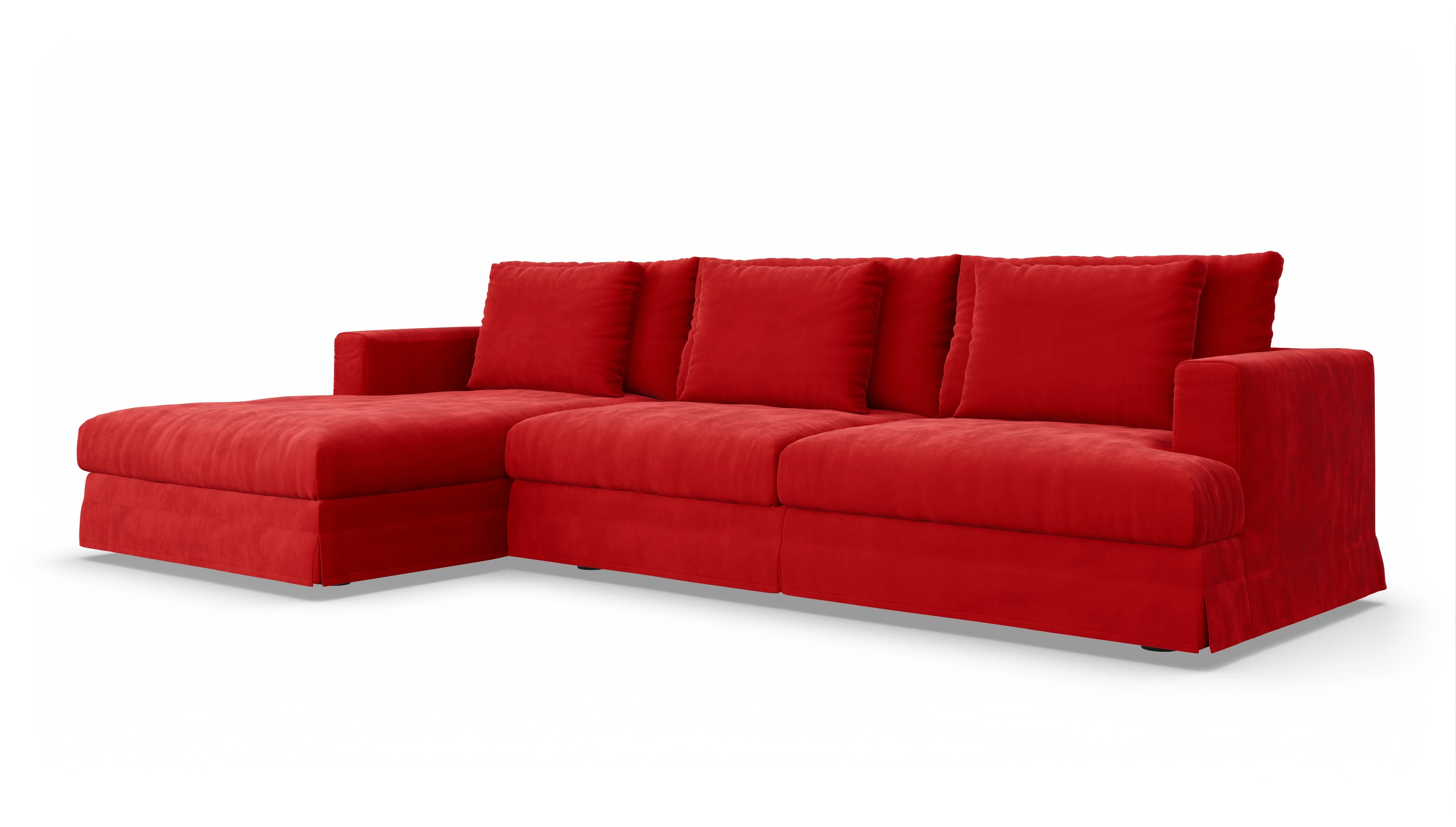 Ansicht des Produktes Pittori Sofa mit Rec links in Samt rot